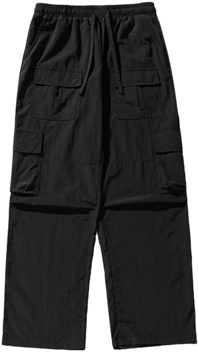 Mens Cargo Pants Casual Joggers Athletic Pants Cotton Loose Straight Sweatpants Relaxed Fit Work Shorts Loose Sweatpants