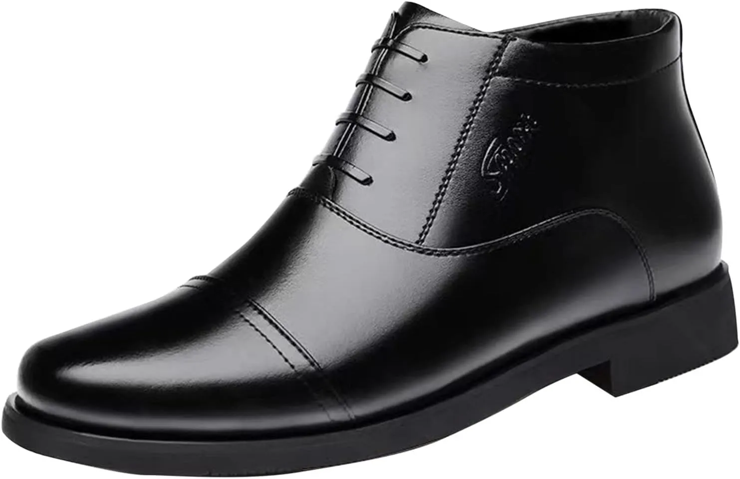 Men's Casual Dress Oxford Shoes High Top PU Leather Business Formal Shoes Dress Sneakers Lace Up