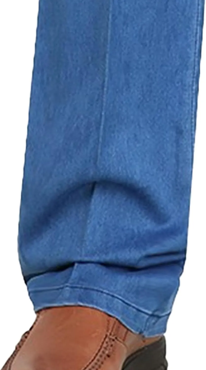 Mens Casual Loose Fit Elastic Waist Jeans Straight Essential Denim Jeans Pants Skinny Dress Pants with Zipper
