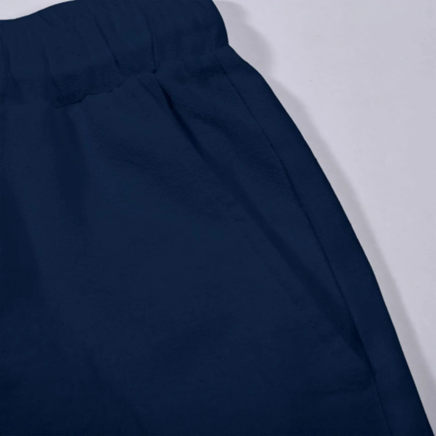 Men's Cotton Linen Shorts Breathable Elastic Waist Drawstring Lounge Shorts Lightweight Summer Beach Comfy Soft Short