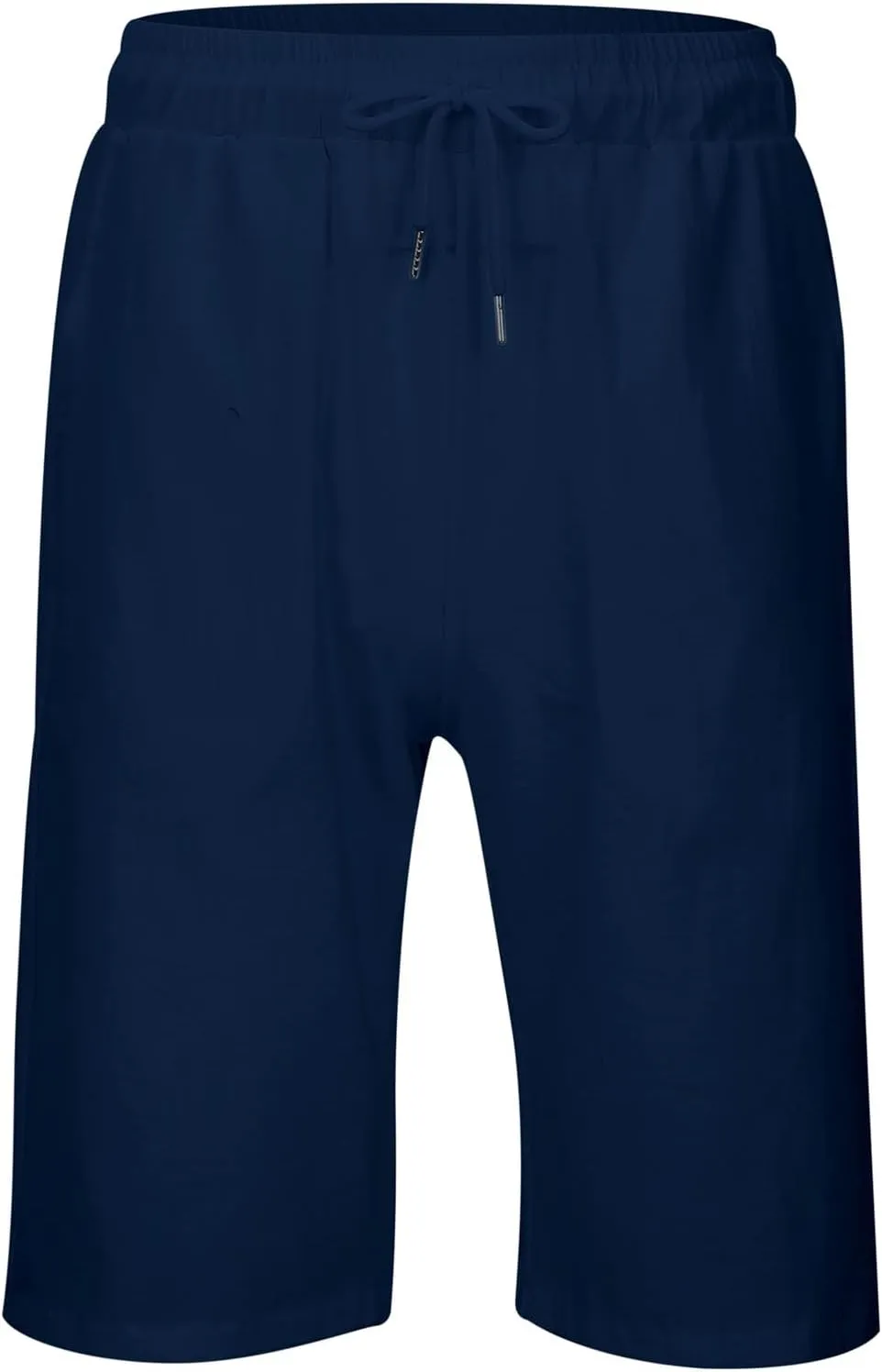 Men's Cotton Linen Shorts Breathable Elastic Waist Drawstring Lounge Shorts Lightweight Summer Beach Comfy Soft Short