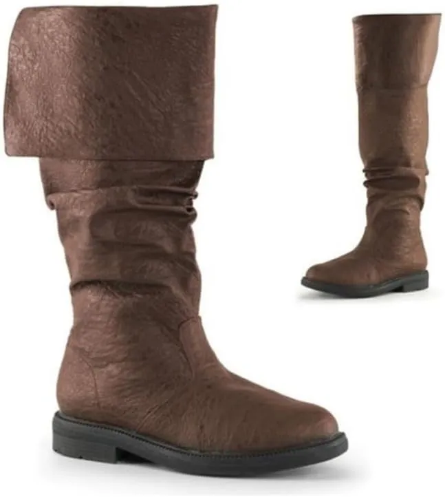 Men's Cowboy Boots - Men's Western Boots, Non-slip Square Toe Long Boots Ankle Boots, Durable and Stylish Retro Classic Mid-calf Boots, Suitable for Spring and Autumn Seasons