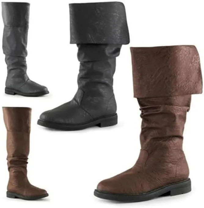 Men's Cowboy Boots - Men's Western Boots, Non-slip Square Toe Long Boots Ankle Boots, Durable and Stylish Retro Classic Mid-calf Boots, Suitable for Spring and Autumn Seasons