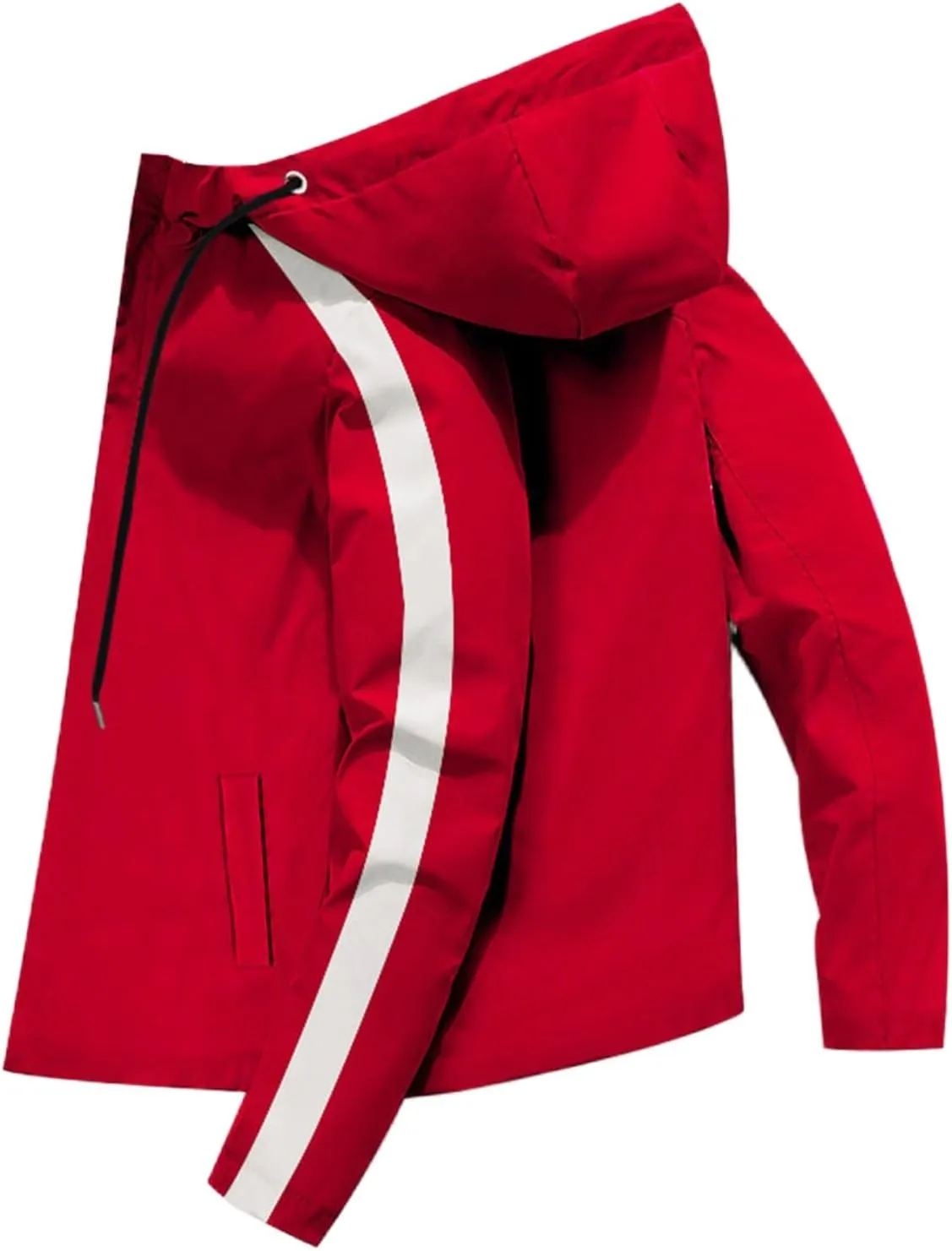 Mens Fashion Bomber Jackets with Hooded Long Sleeves Zip up Coats Casual Fashion Outwear Warm Outdoor Fall Tops