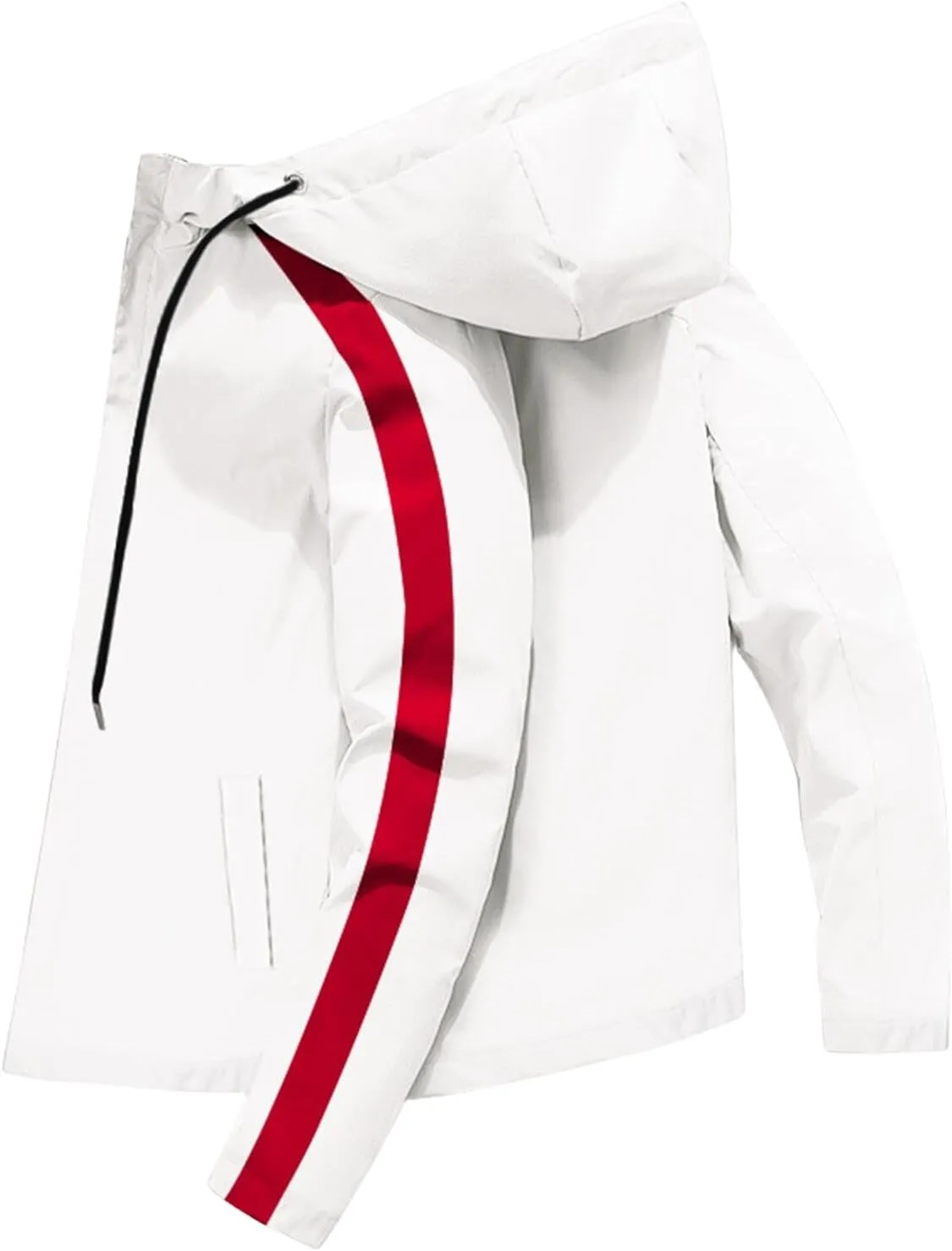 Mens Fashion Bomber Jackets with Hooded Long Sleeves Zip up Coats Casual Fashion Outwear Warm Outdoor Fall Tops