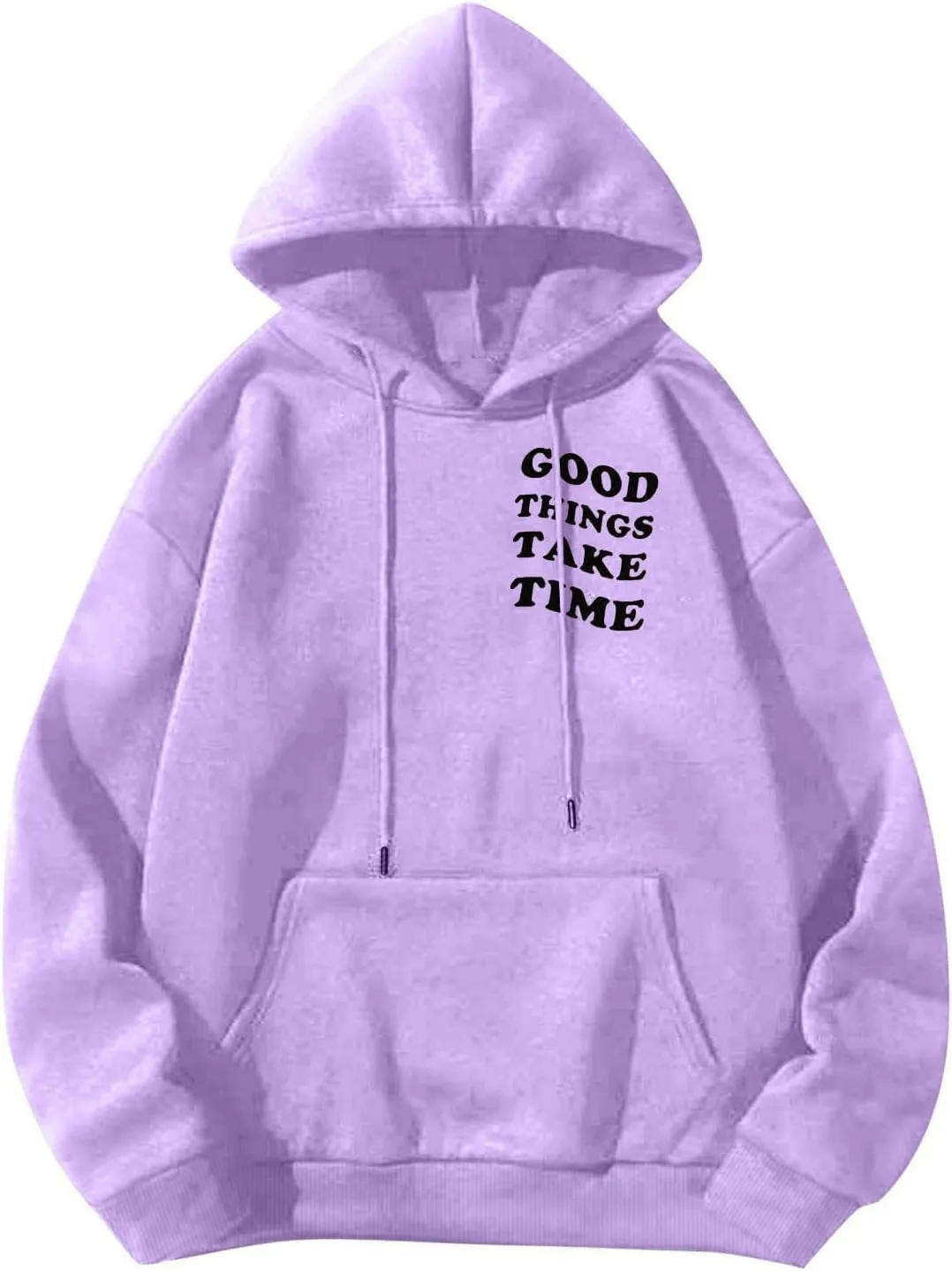 Men'S Fashion Hoodies & Sweatshirts Fall Good Things Take Time Letter Print Long Sleeve Hoodies Pullover Winter Shirts