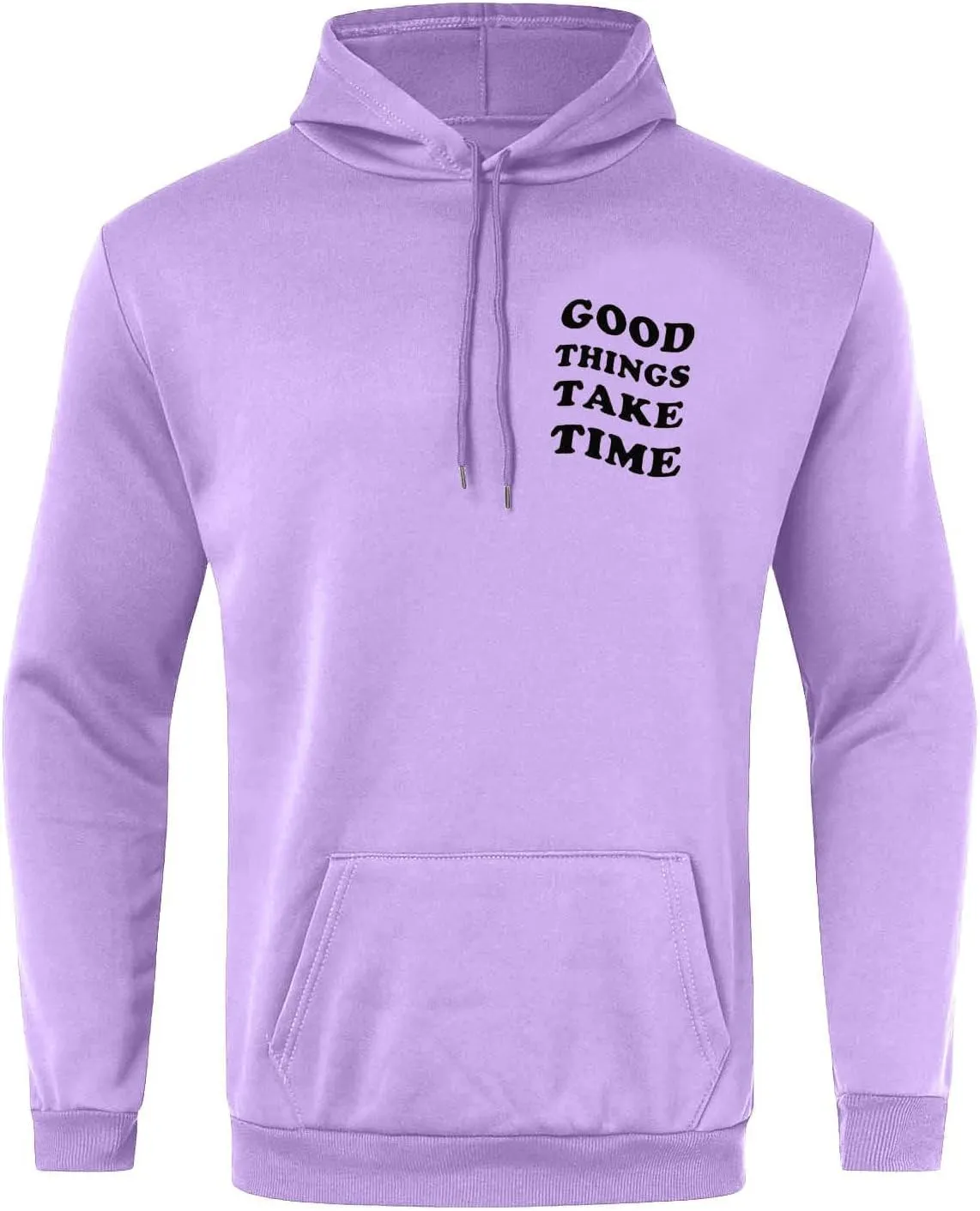 Men'S Fashion Hoodies & Sweatshirts Fall Good Things Take Time Letter Print Long Sleeve Hoodies Pullover Winter Shirts