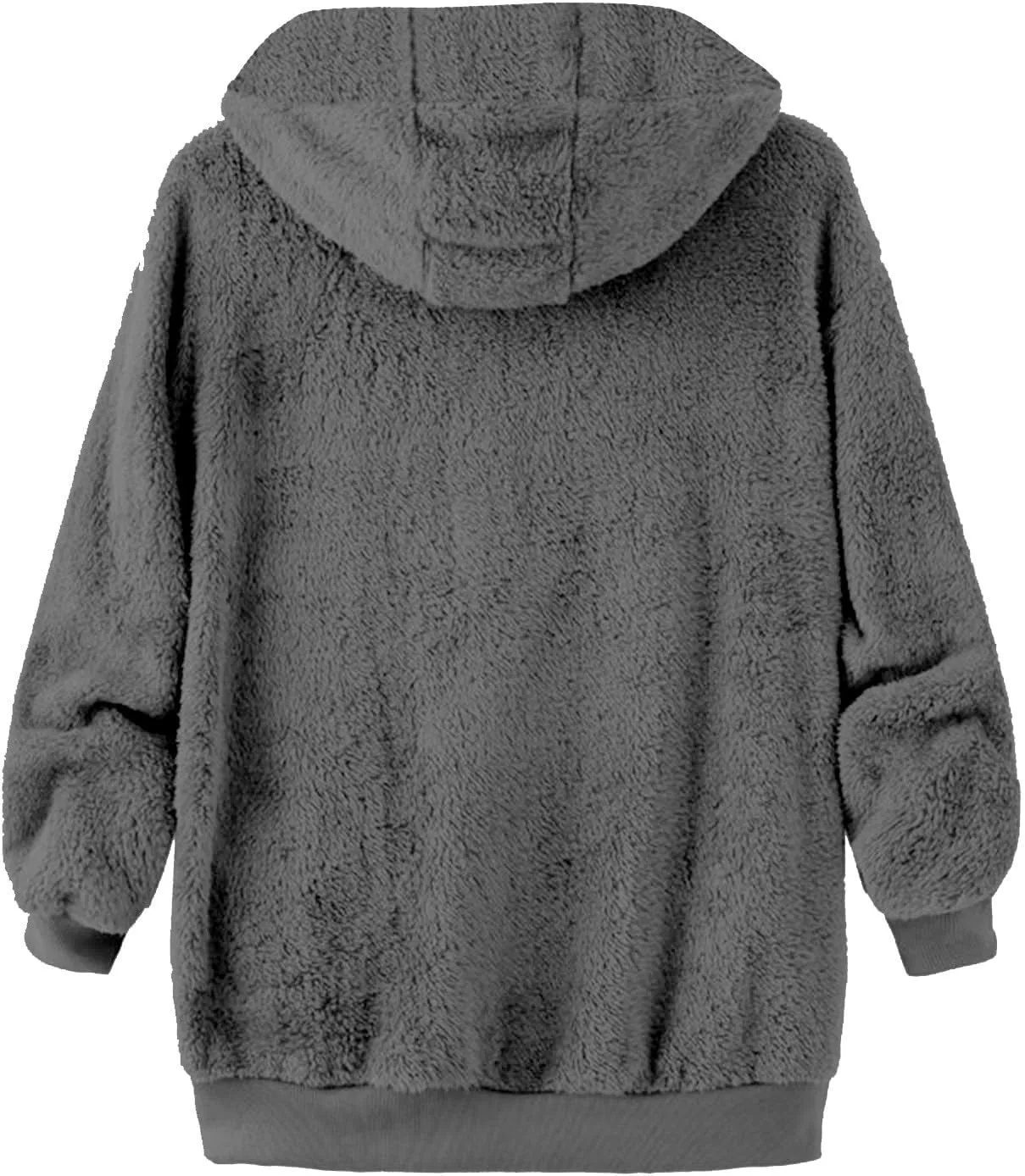 Men's Fuzzy Fleece Hoodie Jacket Zip Up Hooded Sweatshirts Sherpa Warm Winter Coats Tops with Pockets