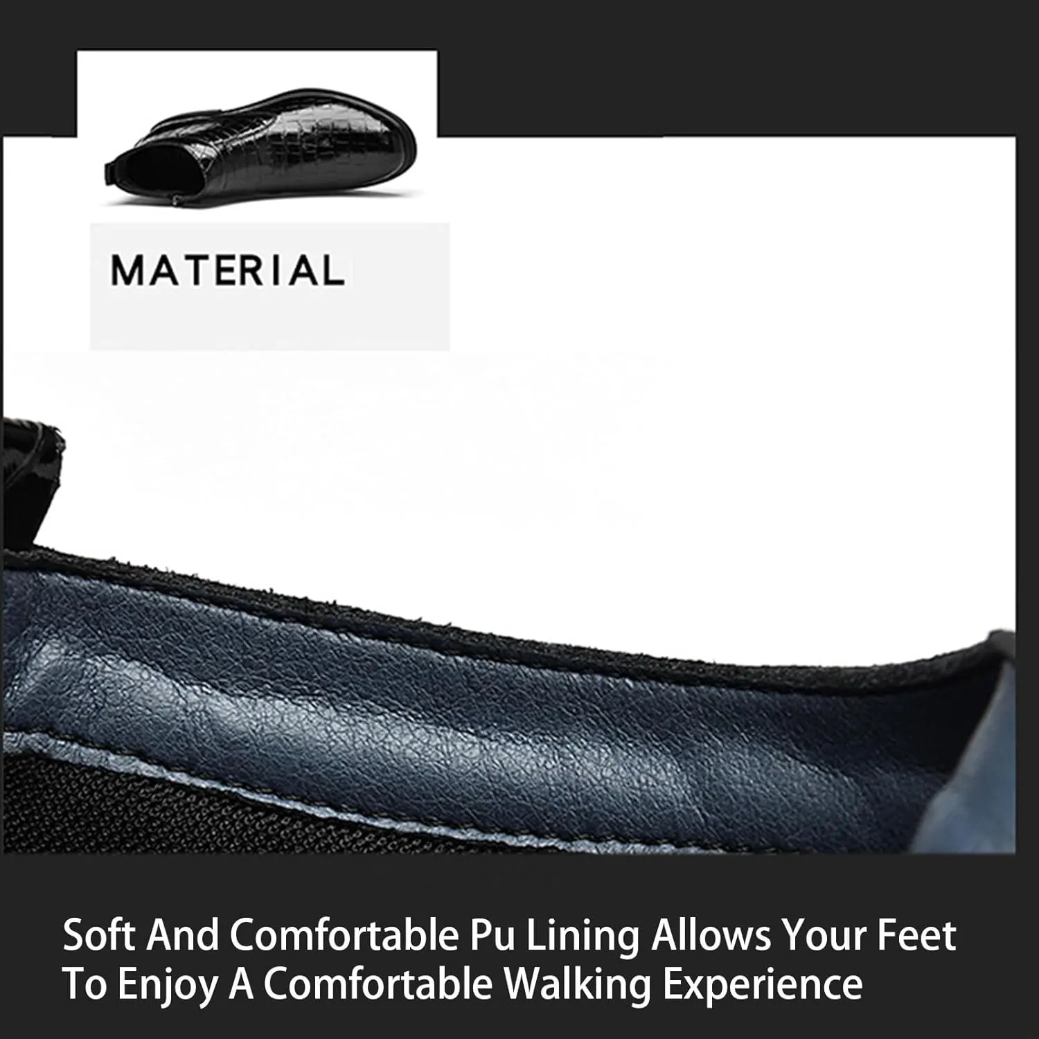 Men'S Leather Alligator Printed Low Heel Ankle Boots Fashion Round Toe Side Zipper Softsole Oxford Dress Boots For Driving Office Work