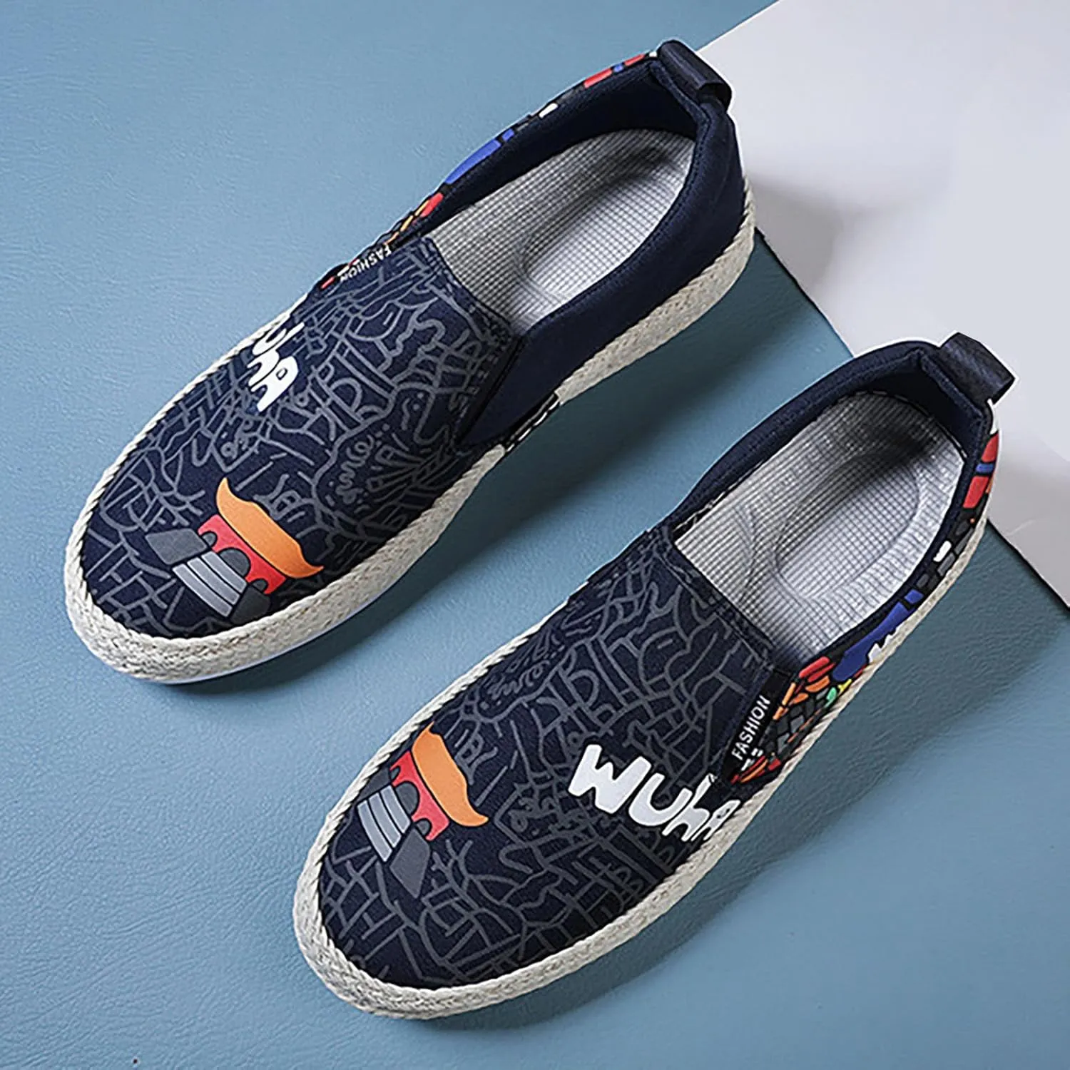 Mens Loafers & Slip-Ons Canvas Men's Shoes Spring Autumn Breathable Casual Flat Shoe Cover Wearing Linen Casual