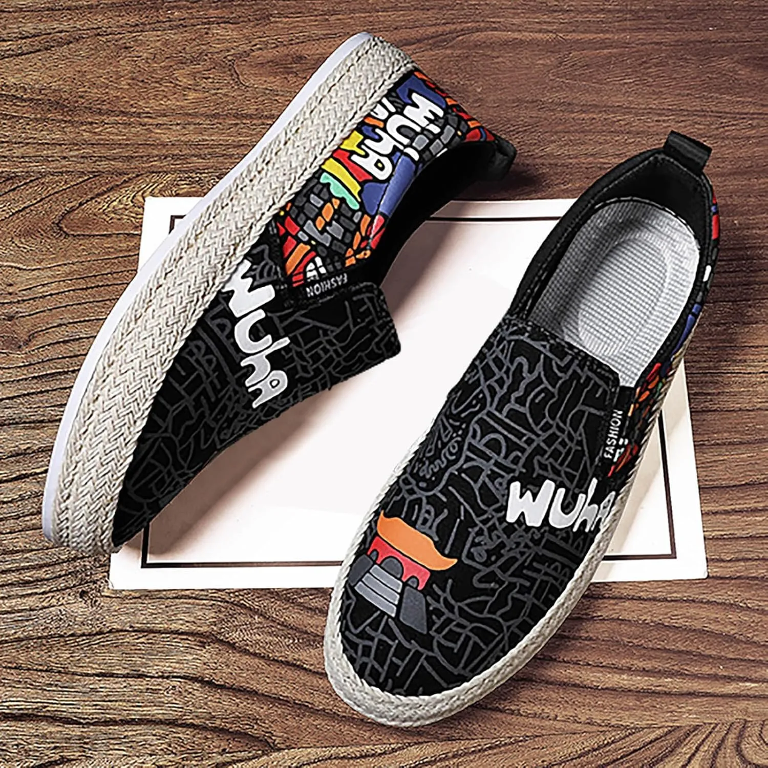 Mens Loafers & Slip-Ons Canvas Men's Shoes Spring Autumn Breathable Casual Flat Shoe Cover Wearing Linen Casual