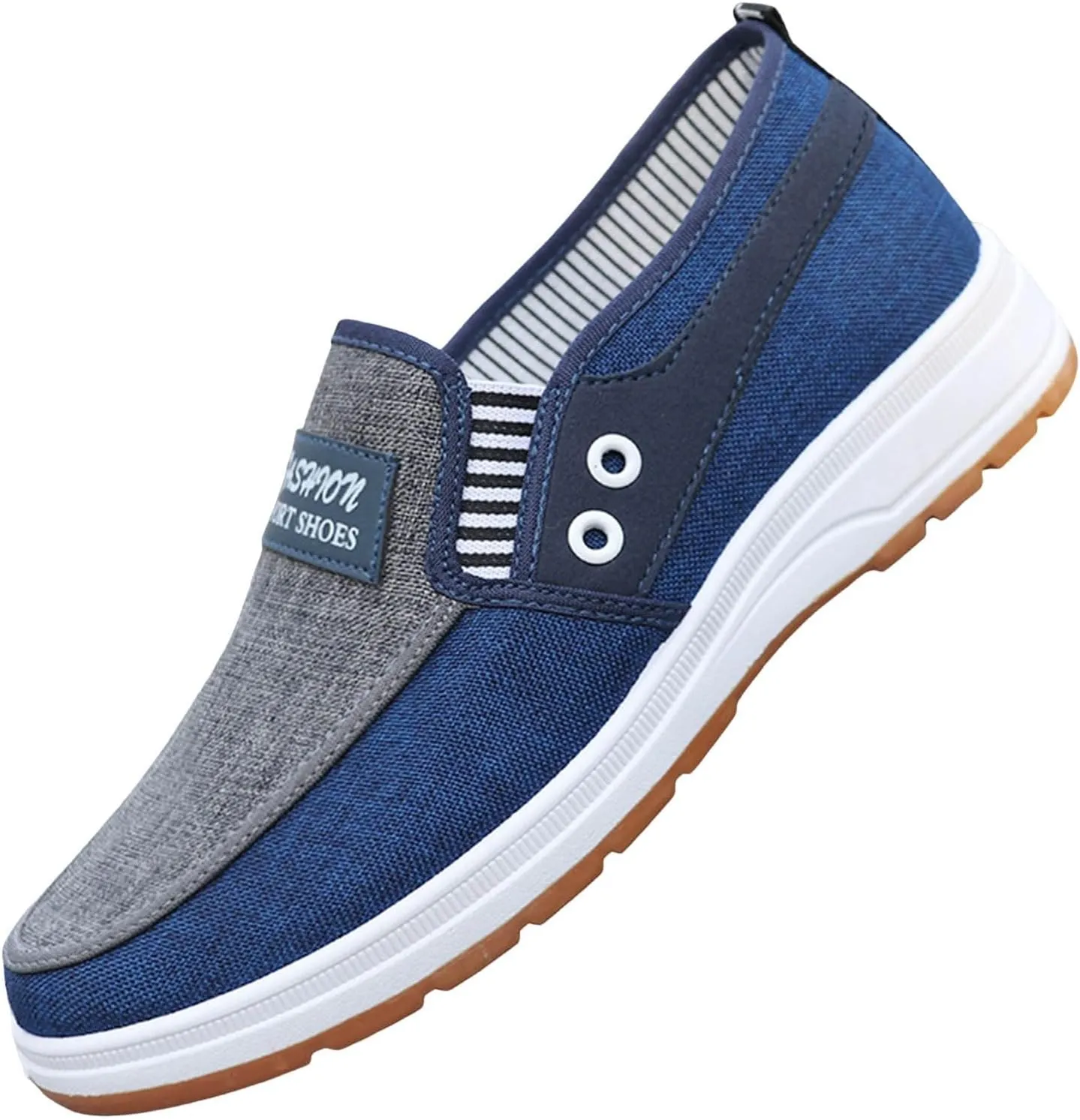 Mens Loafers & Slip-Ons Fashion All Season Men Casual Shoes Flat Non Slip Soles Canvas Lightweight Slip On