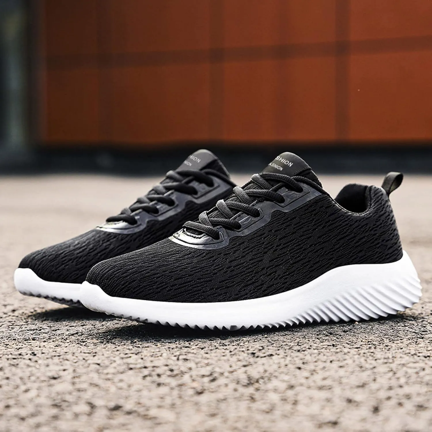 Mens Loafers & Slip-Ons Fashion Men Mesh Casual Sport Shoes Lace Up Solid Color Running Breathable Soft Bottom