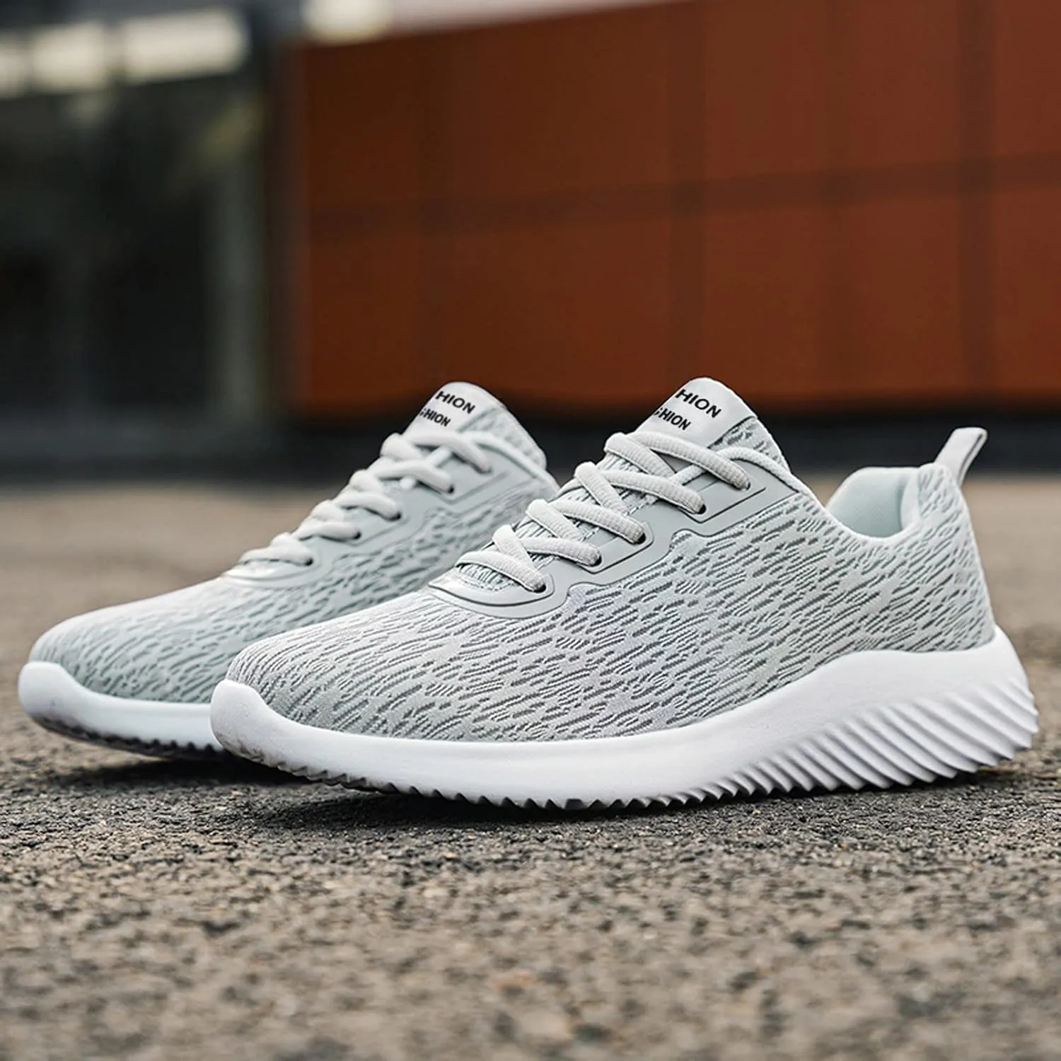 Mens Loafers & Slip-Ons Fashion Men Mesh Casual Sport Shoes Lace Up Solid Color Running Breathable Soft Bottom