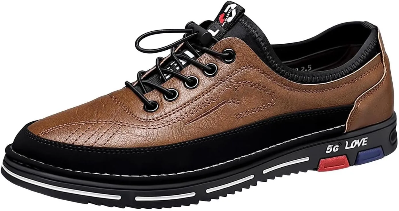 Mens Loafers & Slip-Ons Fashion Men's Flock Non Slip Breathable Comfortable Business Lace Up Leisure Solid Color