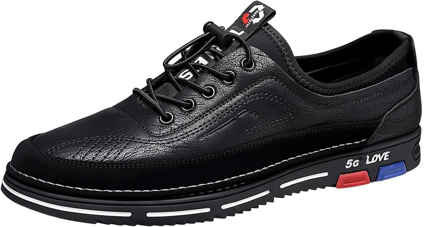 Mens Loafers & Slip-Ons Fashion Men's Flock Non Slip Breathable Comfortable Business Lace Up Leisure Solid Color