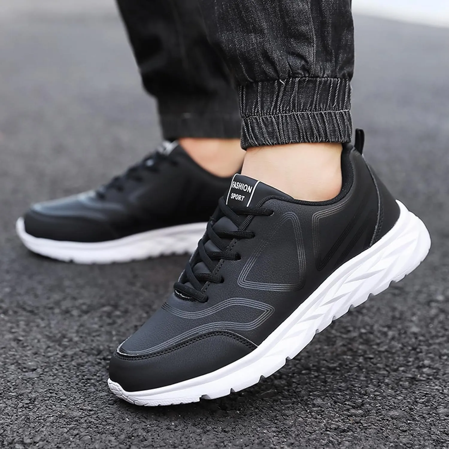Mens Loafers & Slip-Ons Men Casual Shoes Fashionable New Pattern Simple Solid Color Autumn and Winter Lace Up