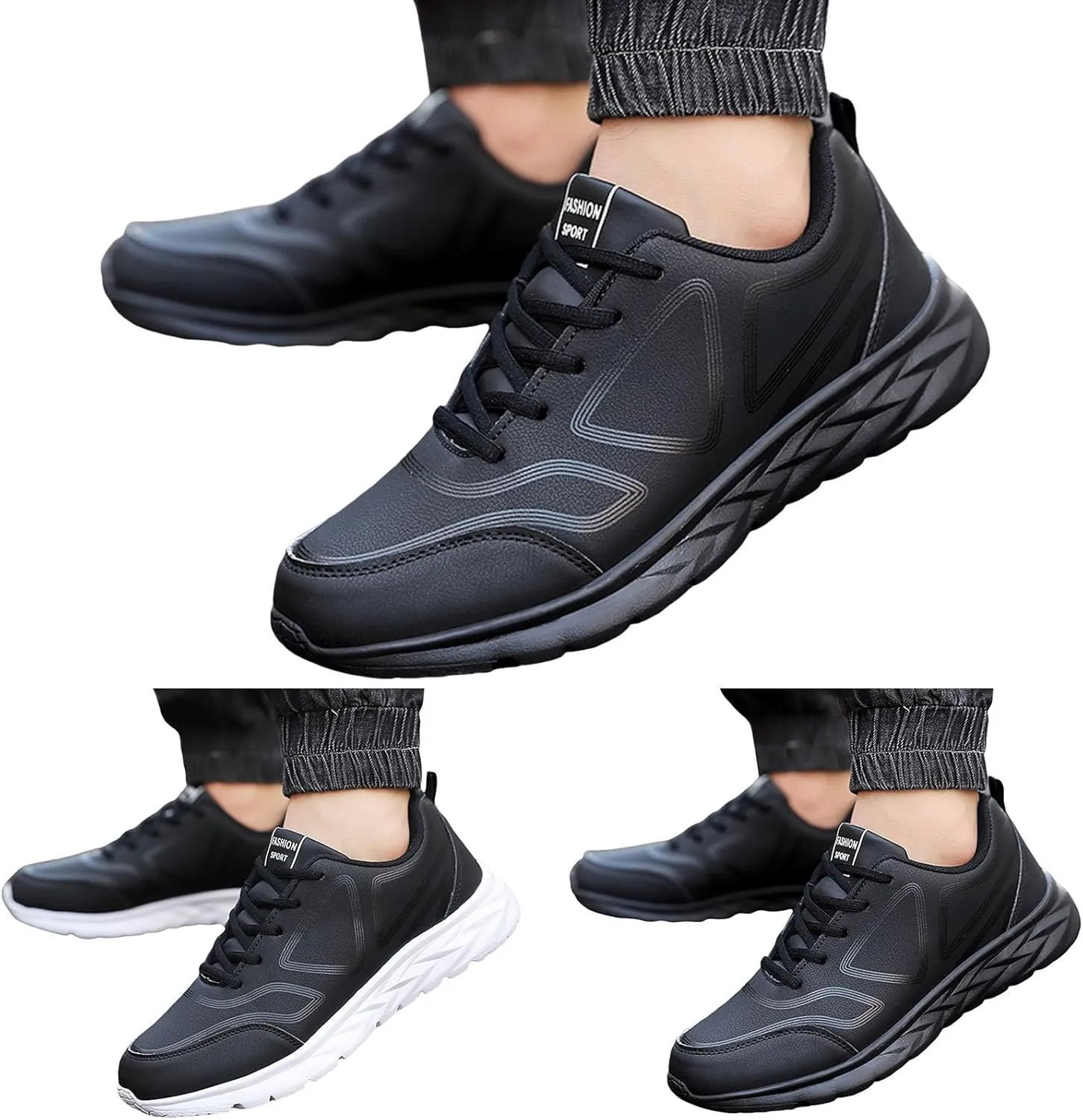 Mens Loafers & Slip-Ons Men Casual Shoes Fashionable New Pattern Simple Solid Color Autumn and Winter Lace Up