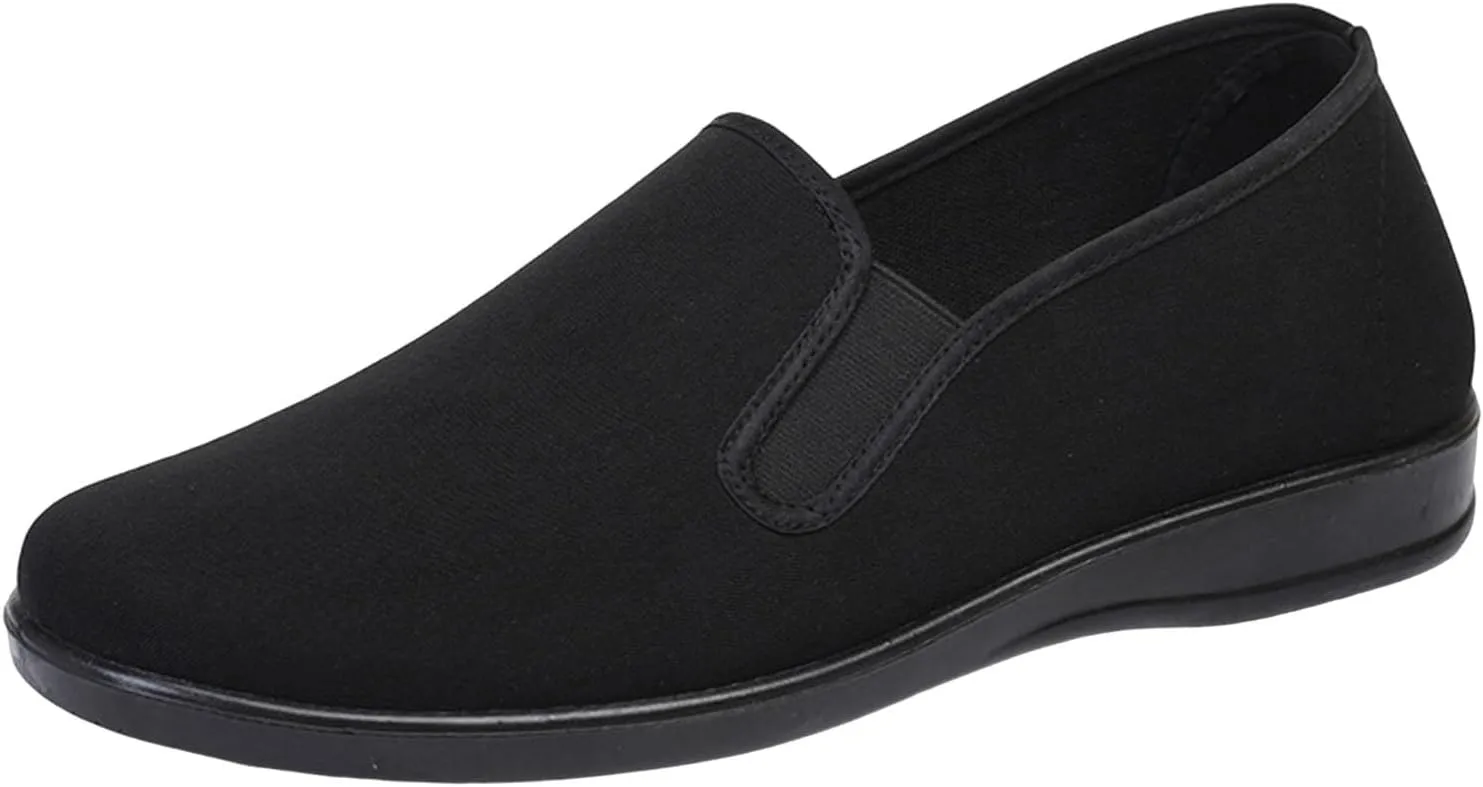 Mens Loafers & Slip-Ons Men Fashion Round Toe Soft Bottom Lightweight Work Shoes Breathable Comfortable Flat