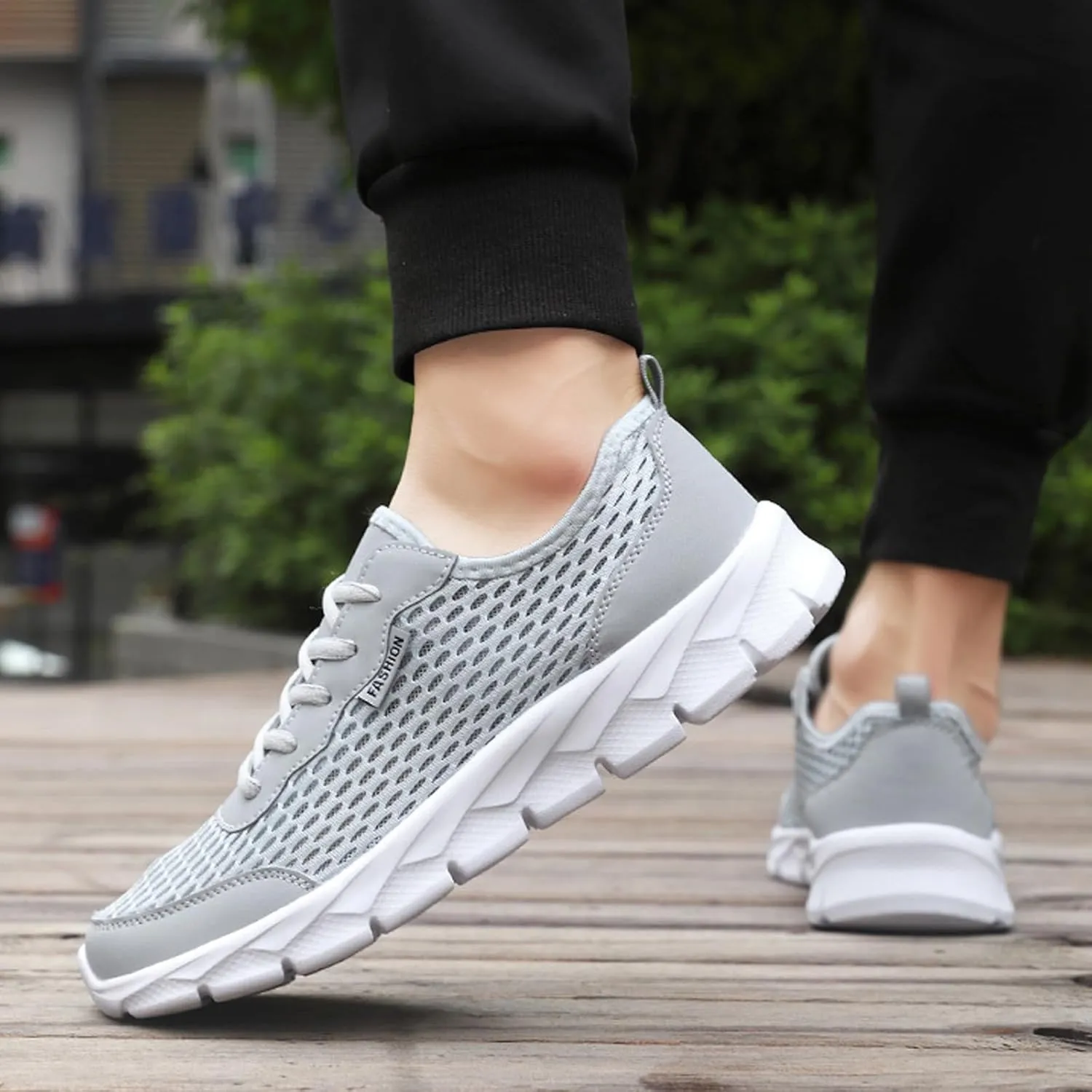 Mens Loafers & Slip-Ons Men Lightweight Breathable Mesh Shoes Running Shoes Mesh Shoes Lace Up Large Size Casual