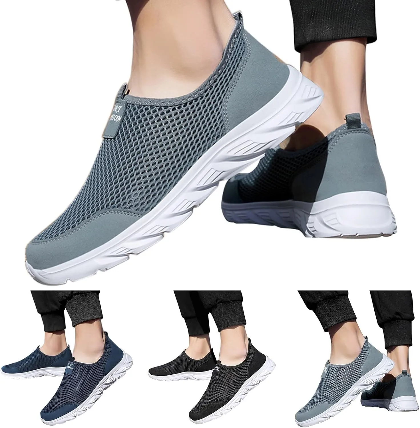 Mens Loafers & Slip-Ons Men Shoes Summer Lightweight Breathable Casual Shoes Single Mesh Casual Running Shoes