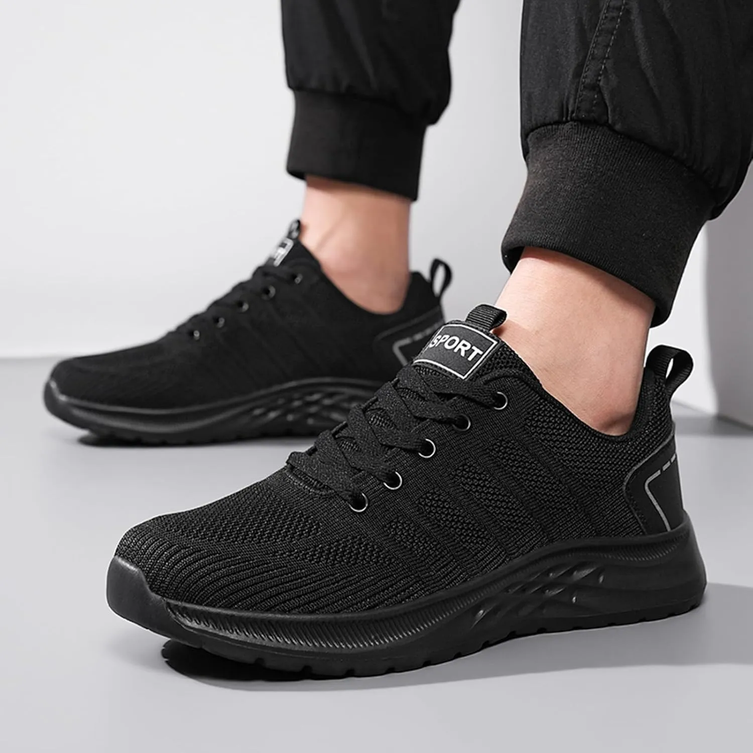 Mens Loafers & Slip-Ons Men Sports Shoes Fashionable Couple Simple and Solid Color Thick Bottomed Flat Mesh