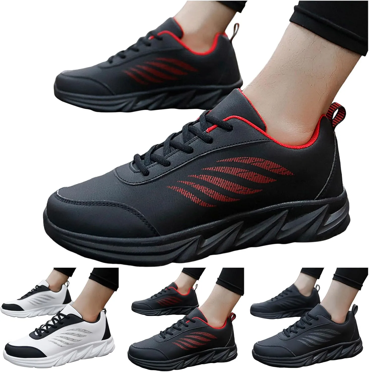 Mens Loafers & Slip-Ons Men Sports Shoes Fashionable New Pattern Simple Color Matching Round Toe Lace Up Flat
