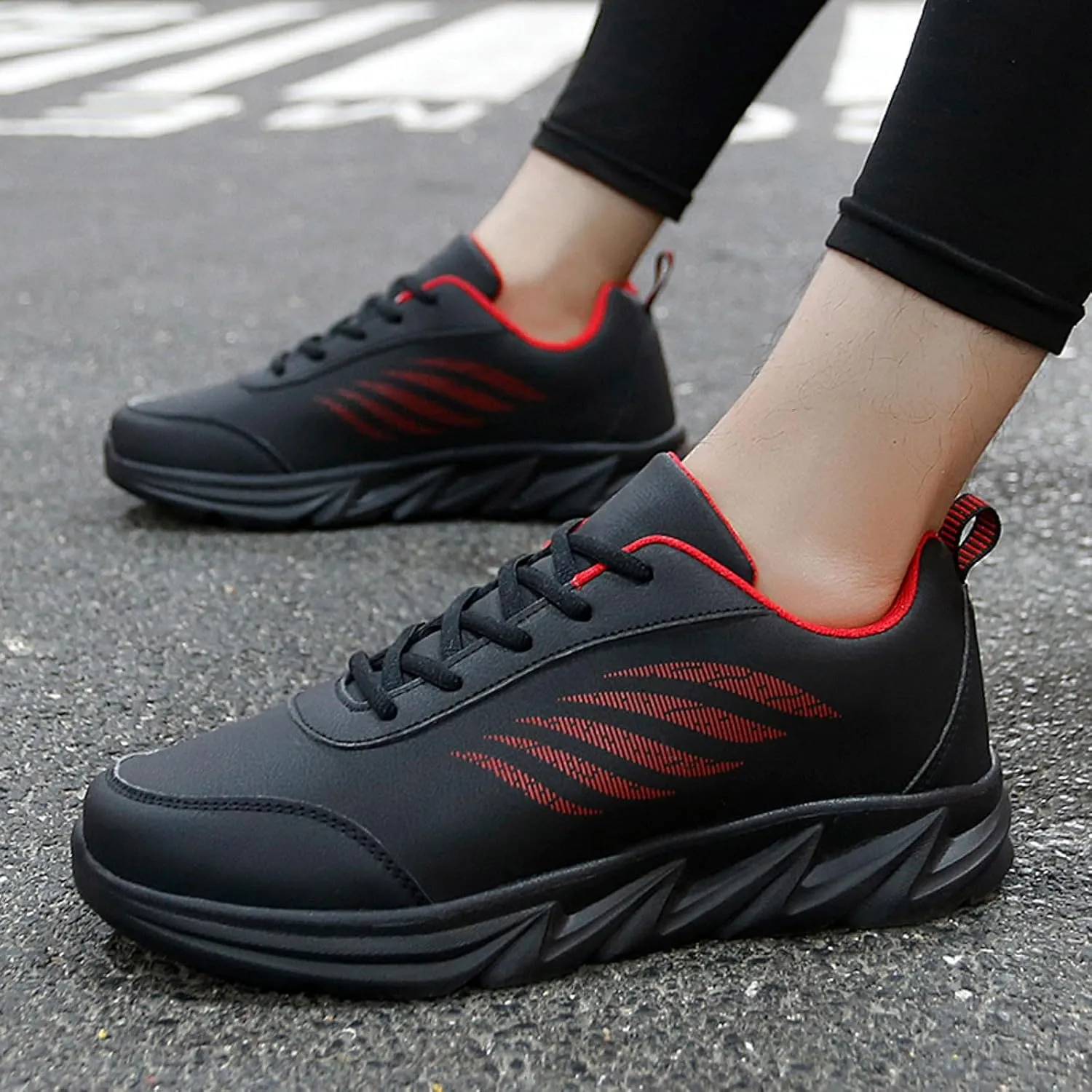 Mens Loafers & Slip-Ons Men Sports Shoes Fashionable New Pattern Simple Color Matching Round Toe Lace Up Flat