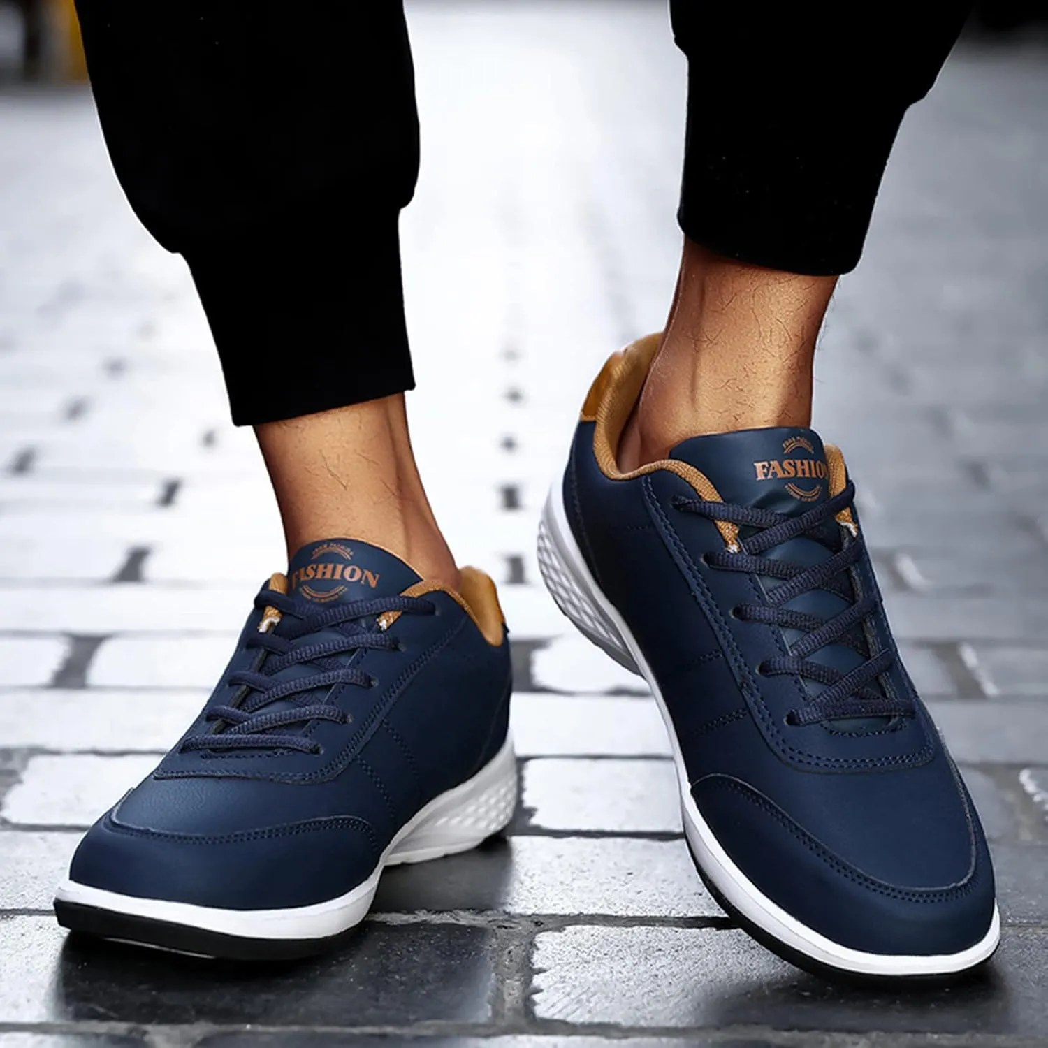 Mens Loafers & Slip-Ons Men Wedge Heel Soft Sole Soft Sole Round Toe Breathable Running Western Shoes Fashion Men