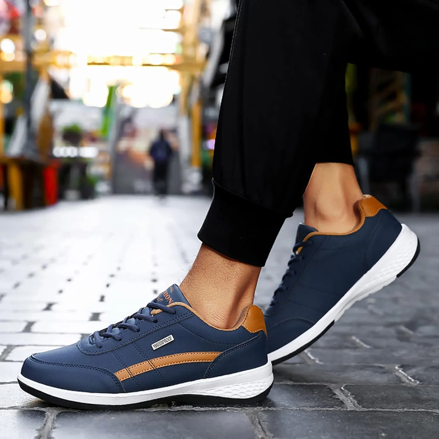 Mens Loafers & Slip-Ons Men Wedge Heel Soft Sole Soft Sole Round Toe Breathable Running Western Shoes Fashion Men