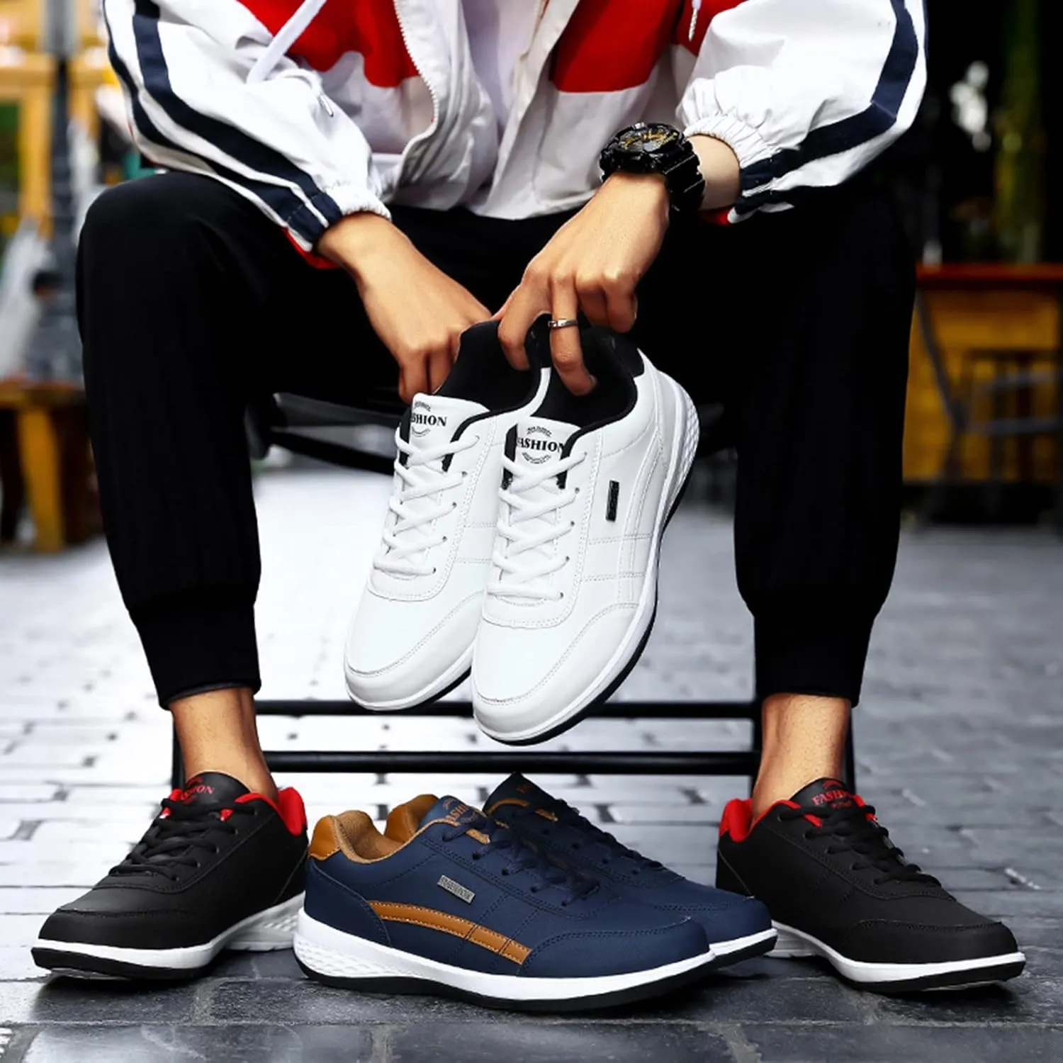 Mens Loafers & Slip-Ons Men Wedge Heel Soft Sole Soft Sole Round Toe Breathable Running Western Shoes Fashion Men