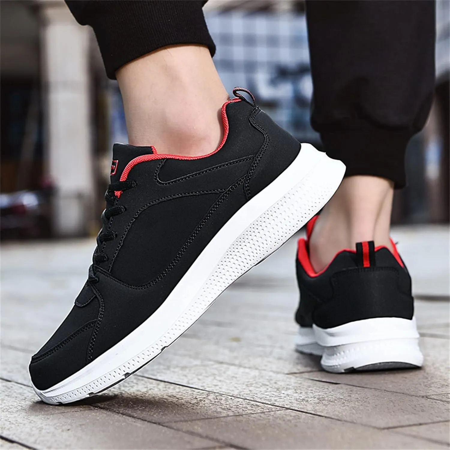 Mens Loafers & Slip-Ons Mens Shoes Casual Fashion Large Size Leather Solid Color Lace Up Casual Shoes Running