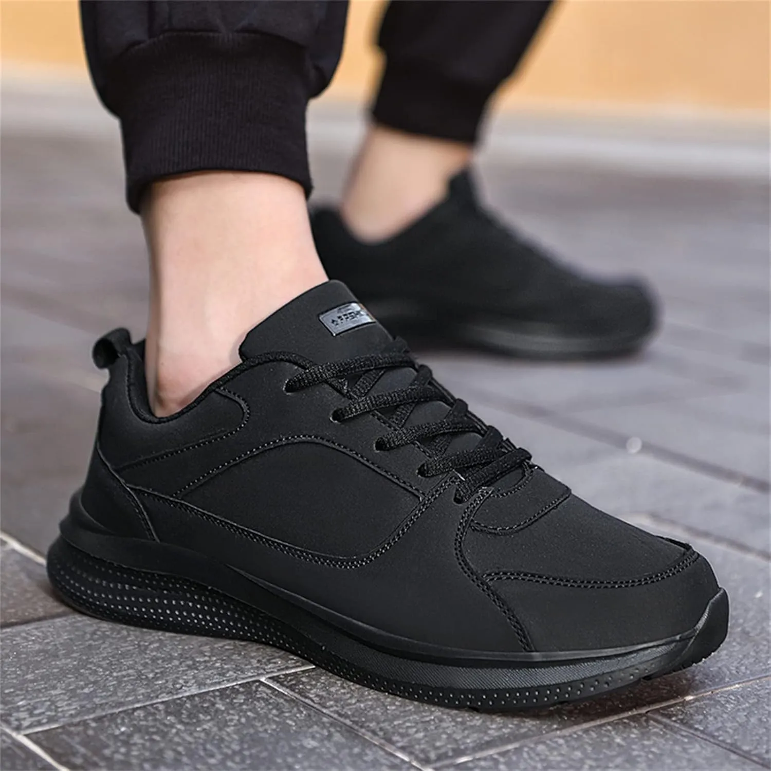 Mens Loafers & Slip-Ons Mens Shoes Casual Fashion Large Size Leather Solid Color Lace Up Casual Shoes Running