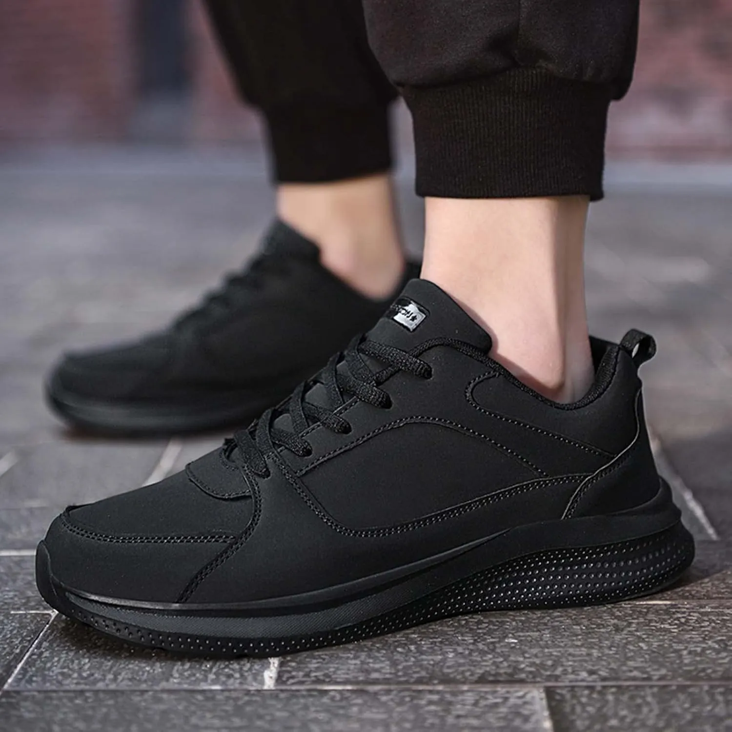 Mens Loafers & Slip-Ons Mens Shoes Casual Fashion Large Size Leather Solid Color Lace Up Casual Shoes Running