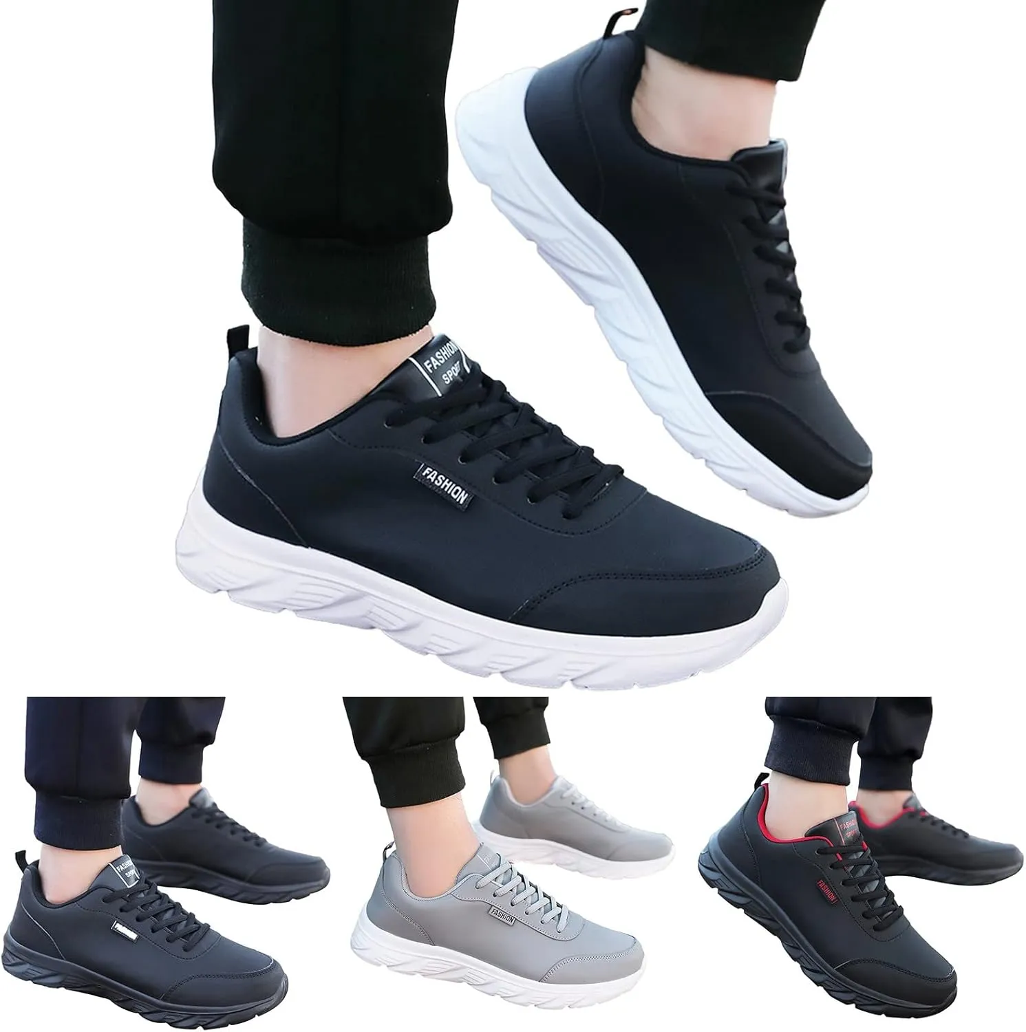 Mens Loafers & Slip-Ons Mens Shoes Large Size Casual Leather Laace Up Solid Color Casual Fashion Simple Shoes