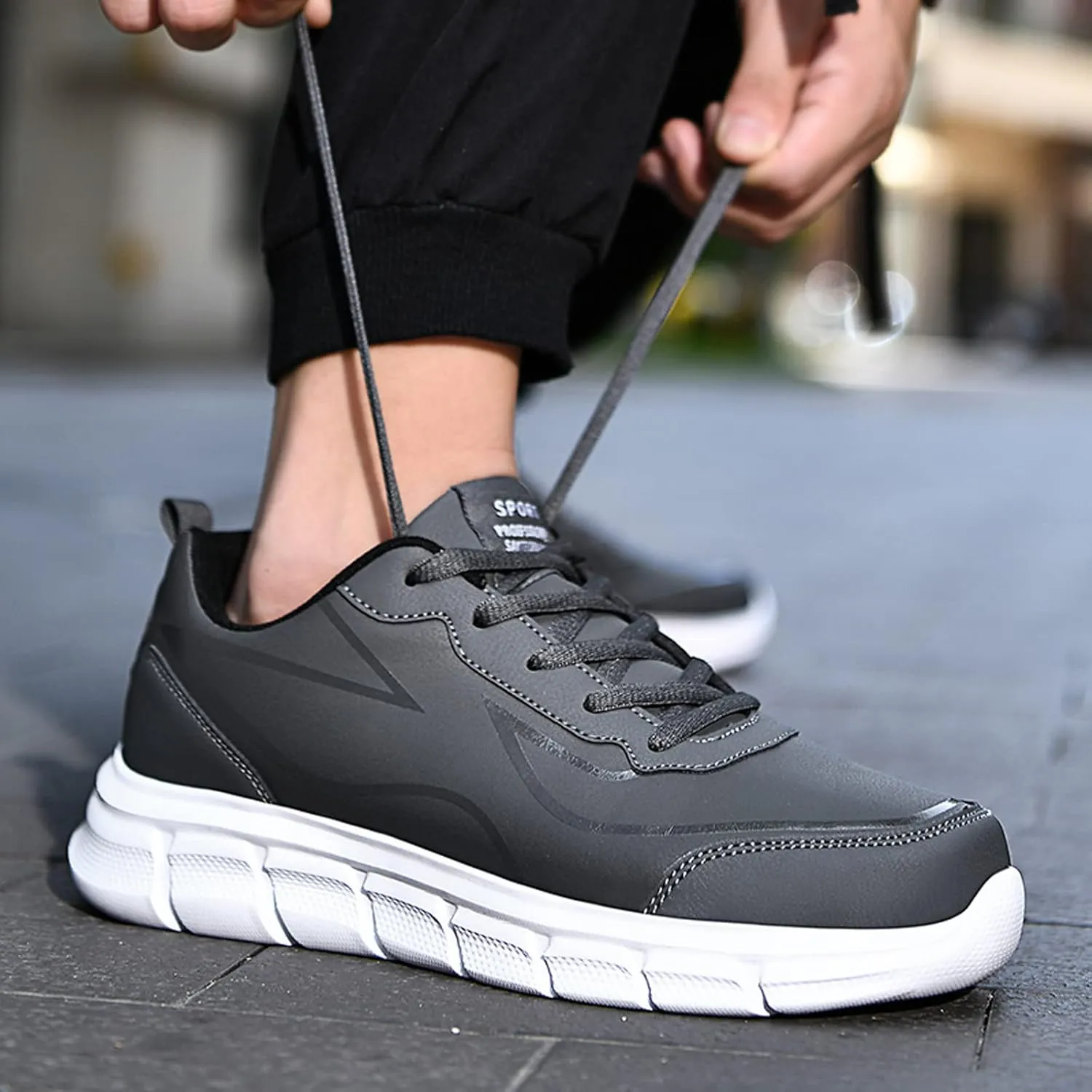 Mens Loafers & Slip-Ons Outdoor Men Mountaineering Casual Sport Shoes Lace Up Solid Color Running Breathable Soft