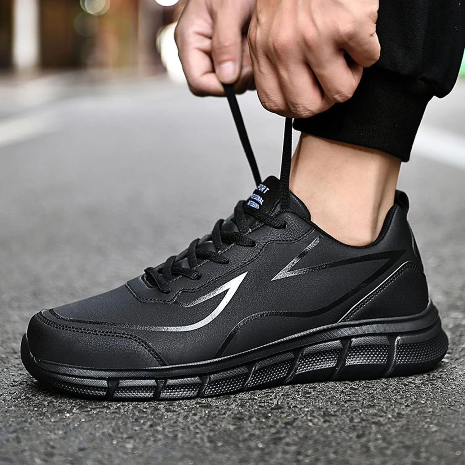 Mens Loafers & Slip-Ons Outdoor Men Mountaineering Casual Sport Shoes Lace Up Solid Color Running Breathable Soft