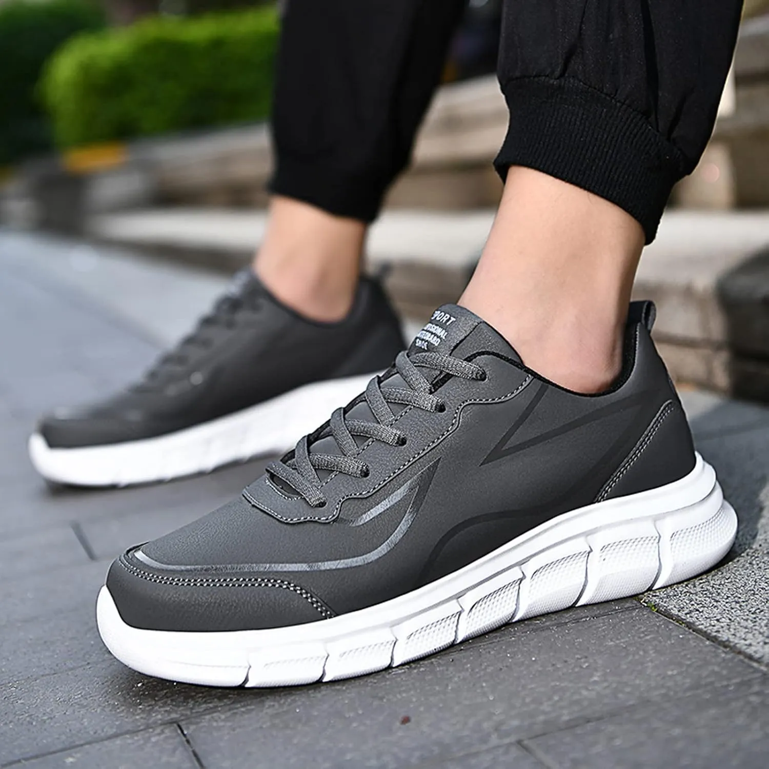 Mens Loafers & Slip-Ons Outdoor Men Mountaineering Casual Sport Shoes Lace Up Solid Color Running Breathable Soft
