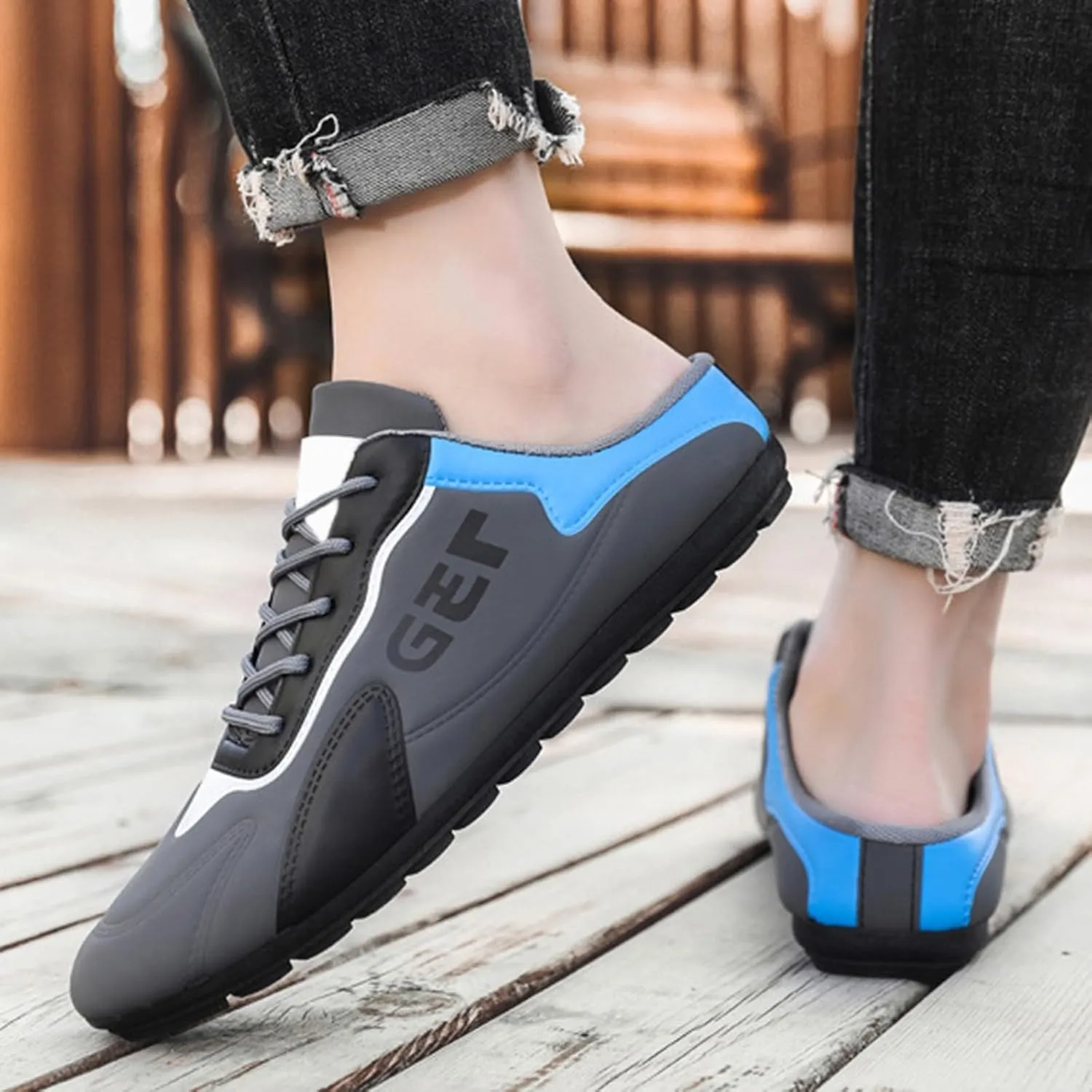 Mens Loafers & Slip-Ons Spring New Men's Shoes Lazy Slip Ons and Half Slippers Foreign Trade Men's Casual Shoes