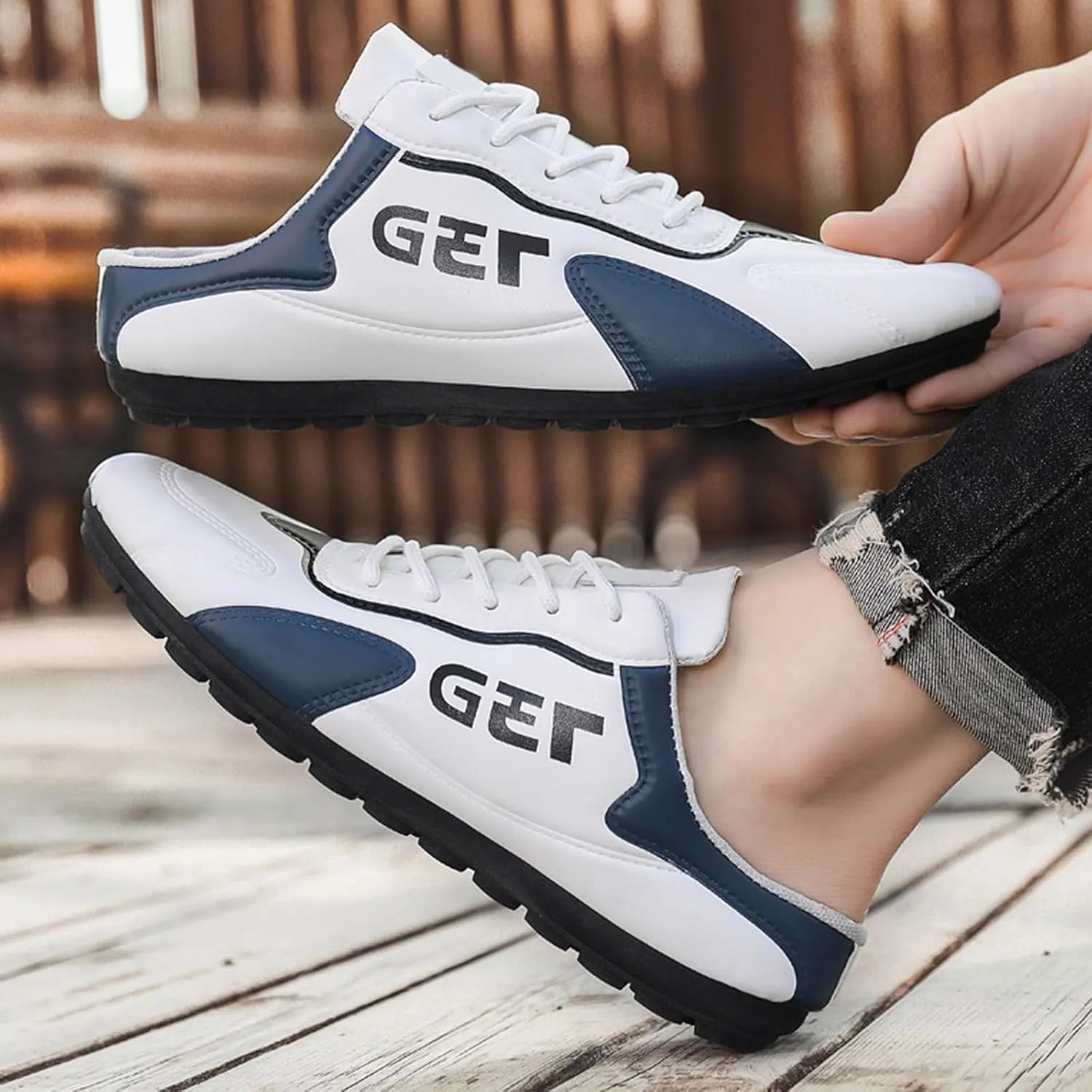 Mens Loafers & Slip-Ons Spring New Men's Shoes Lazy Slip Ons and Half Slippers Foreign Trade Men's Casual Shoes