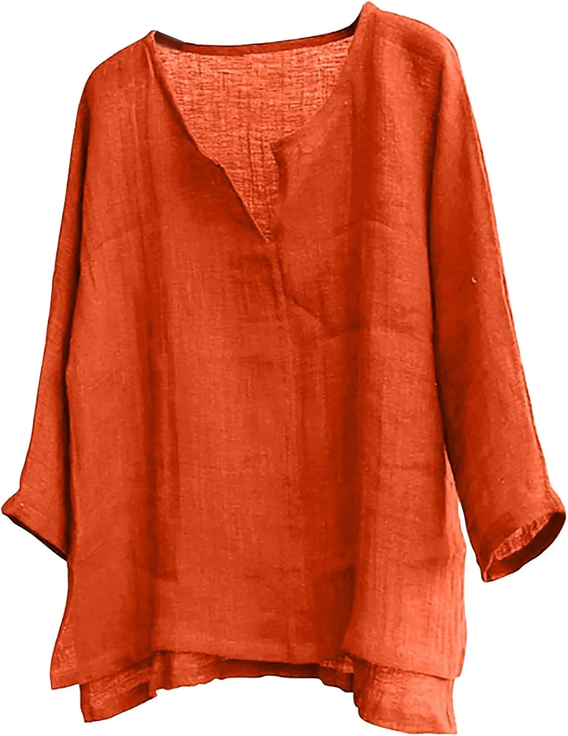 Mens Long Sleeve Henley Shirt Cotton Linen Beach Yoga Loose Fit T Shirts Summer Casual V Neck Hippie Baggy Tunic Tops Tees