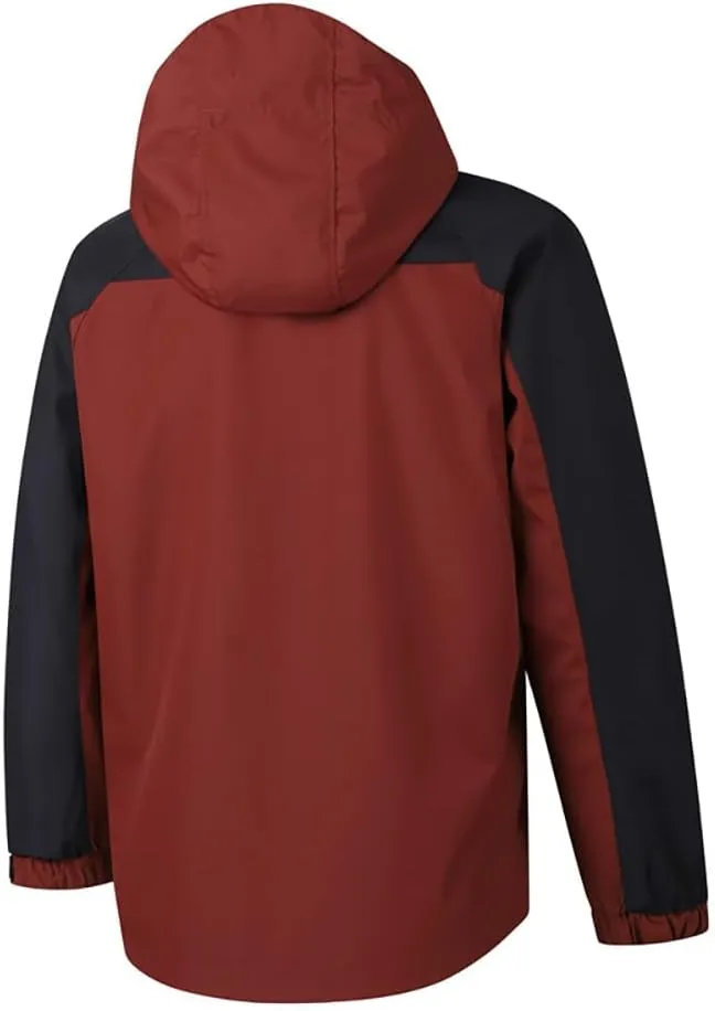 Men's Rain Jackets Waterproof Shell Coats Hooded Lightweight Rain Coat for Outdoor Hiking 4 Pockets Windbreaker