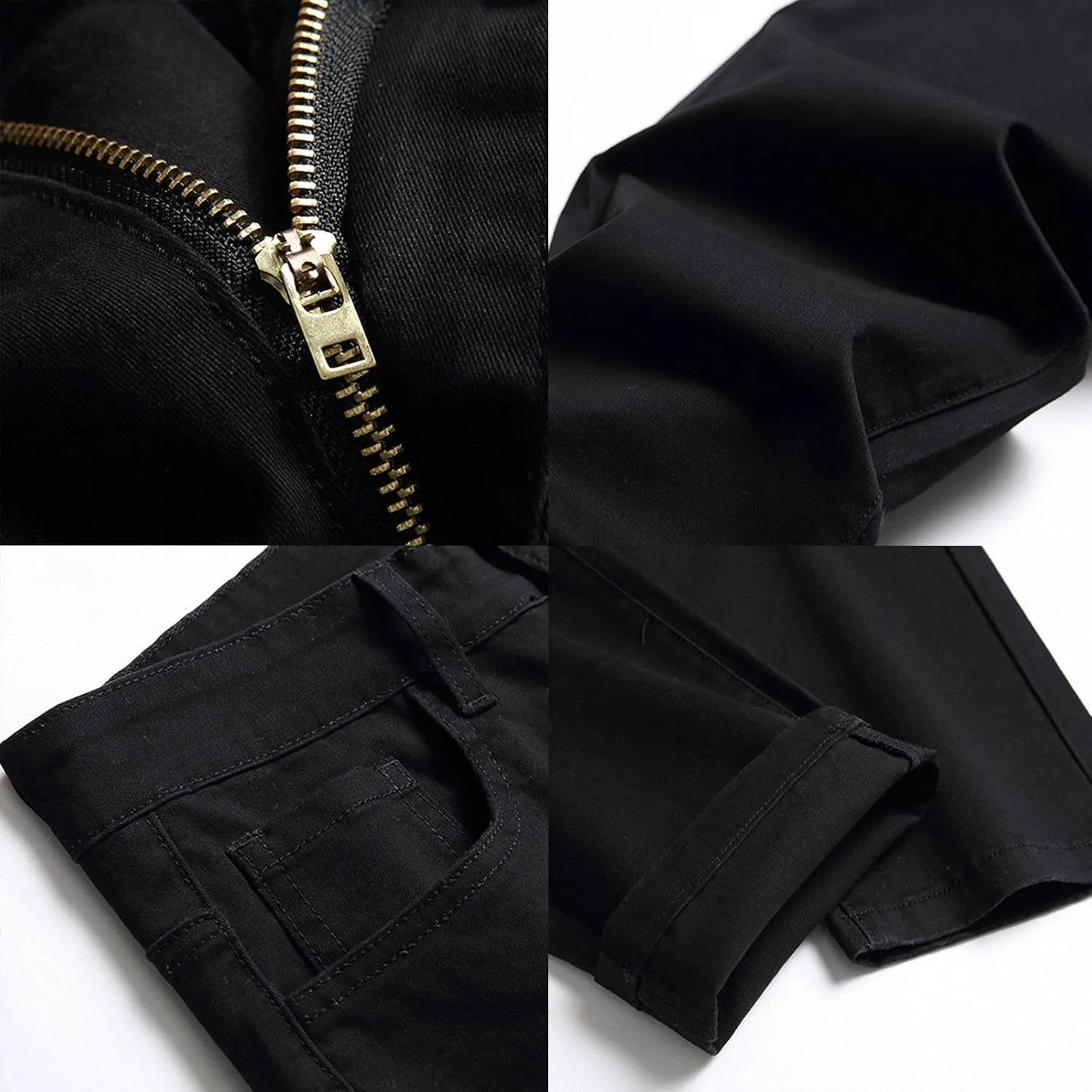 Men's Regular Fit Denim Cotton Hip Hop Loose Work Long Trousers Jeans Pants Regular Fit Flex Jean Regular Fit Jeans