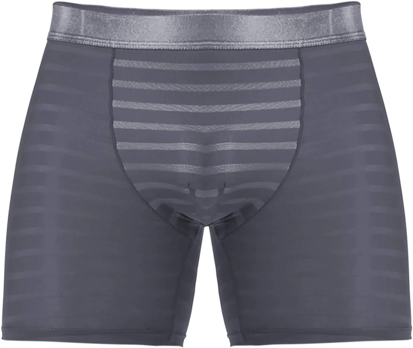 Mens Sexy Mesh Sheer See Through Shorts Boxer Ice Silk Panties Regular Leg Performance Trunks Lingerie