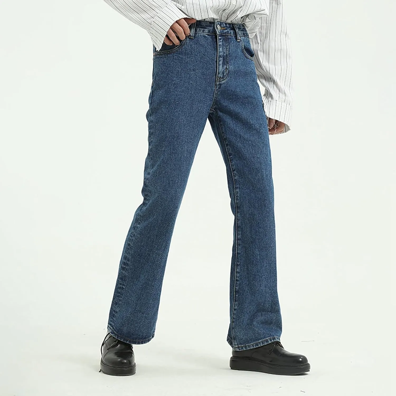 Men's Slim Fit Flared Jeans Comfort Denim Pants 60s 70s Retro Trousers Bell Bottoms Jeans for Men Mens 511 Slim