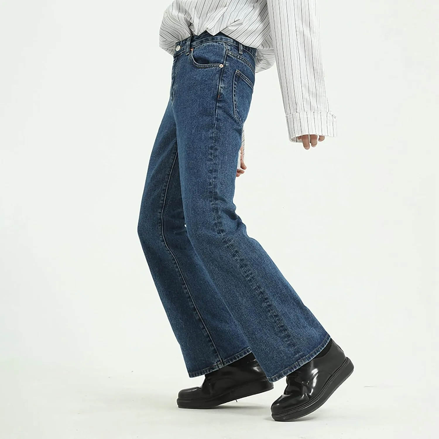 Men's Slim Fit Flared Jeans Comfort Denim Pants 60s 70s Retro Trousers Bell Bottoms Jeans for Men Mens 511 Slim