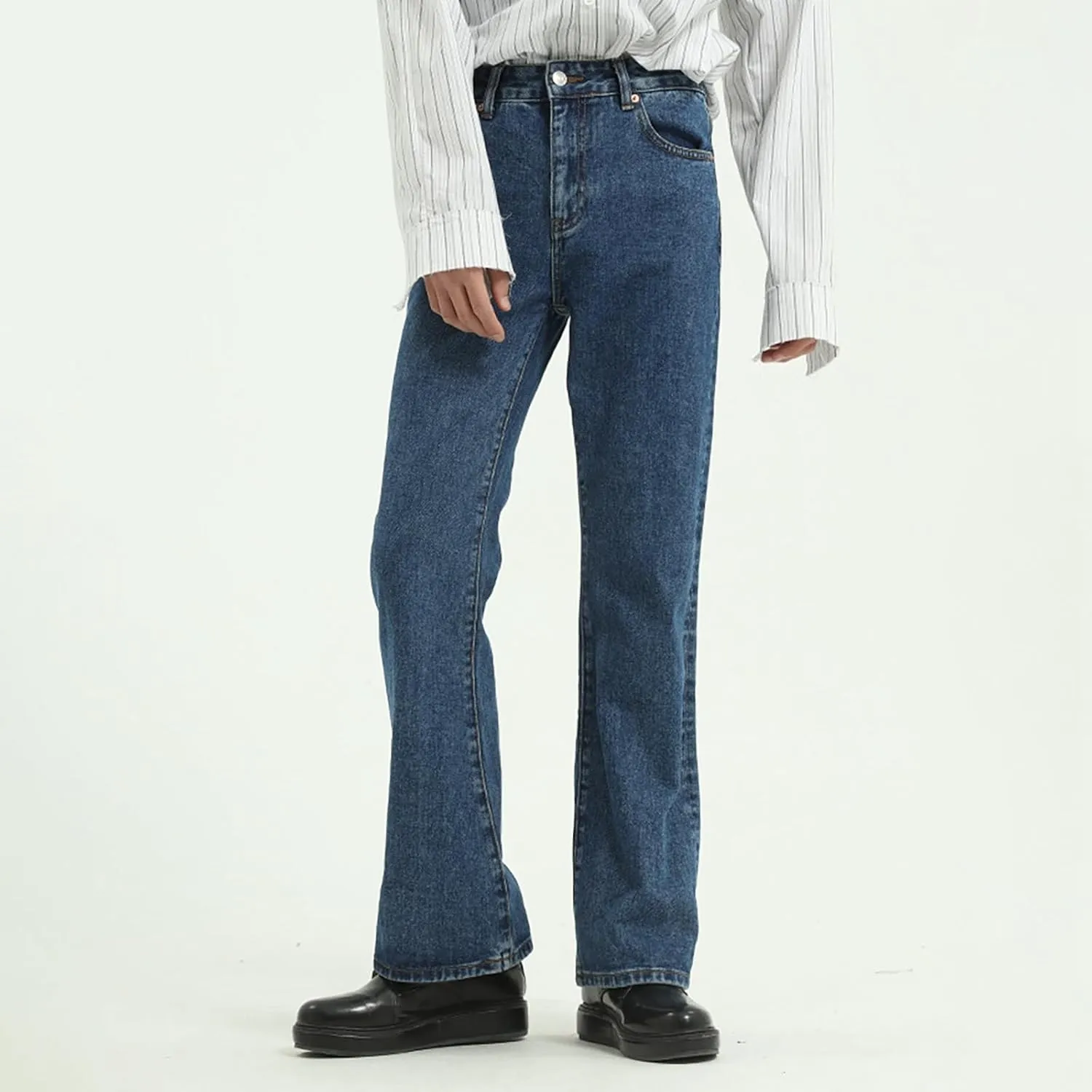 Men's Slim Fit Flared Jeans Comfort Denim Pants 60s 70s Retro Trousers Bell Bottoms Jeans for Men Mens 511 Slim