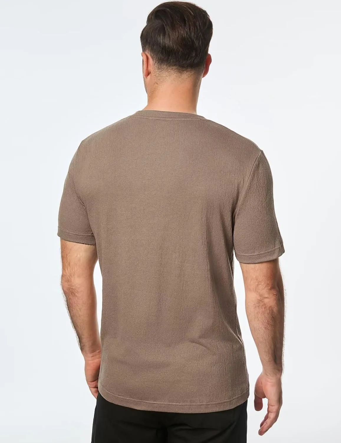 Men's T-Shirts Cotton Short Sleeve Crewneck Textured Knit Tees Shirts Summer Casual Solid Basic Tops