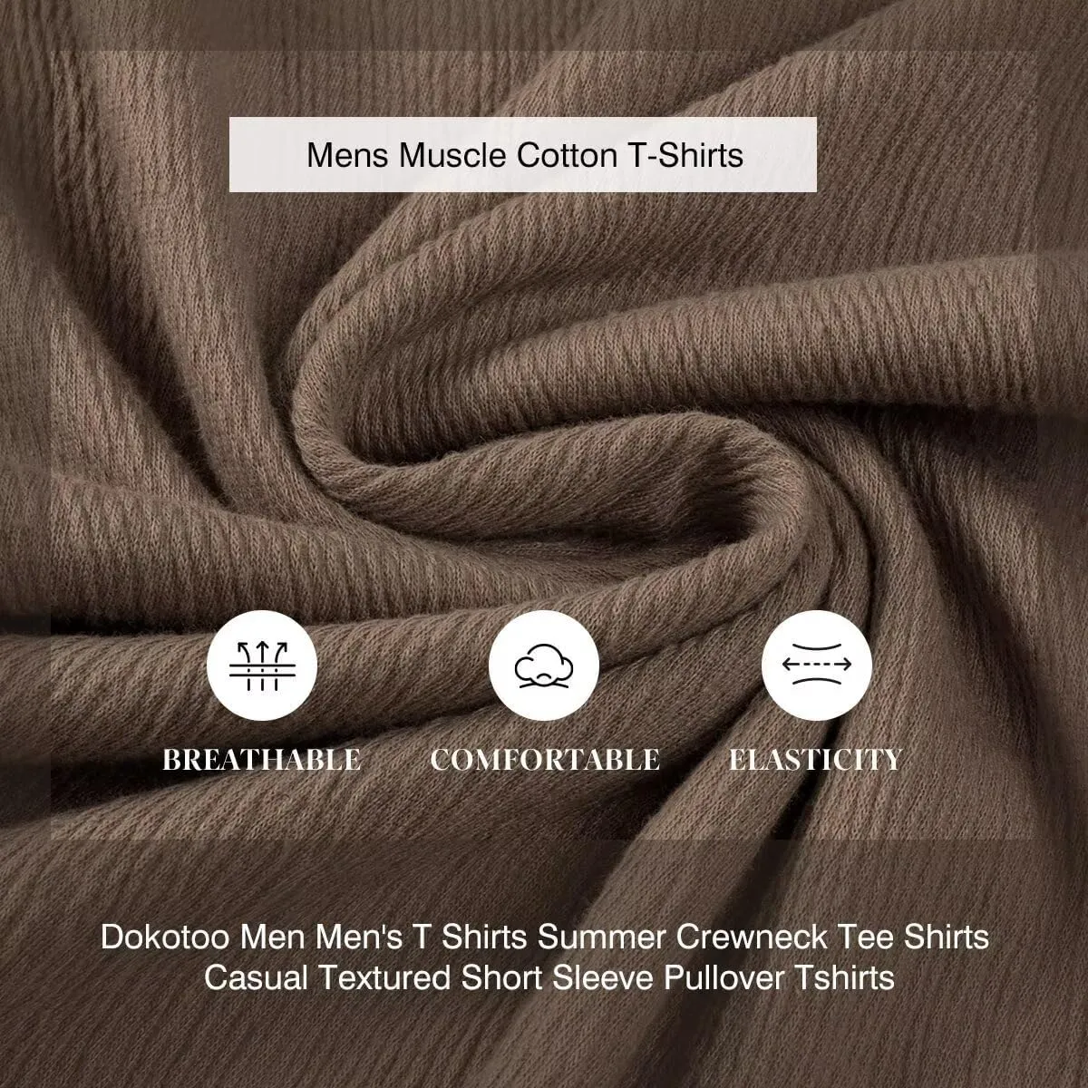 Men's T-Shirts Cotton Short Sleeve Crewneck Textured Knit Tees Shirts Summer Casual Solid Basic Tops