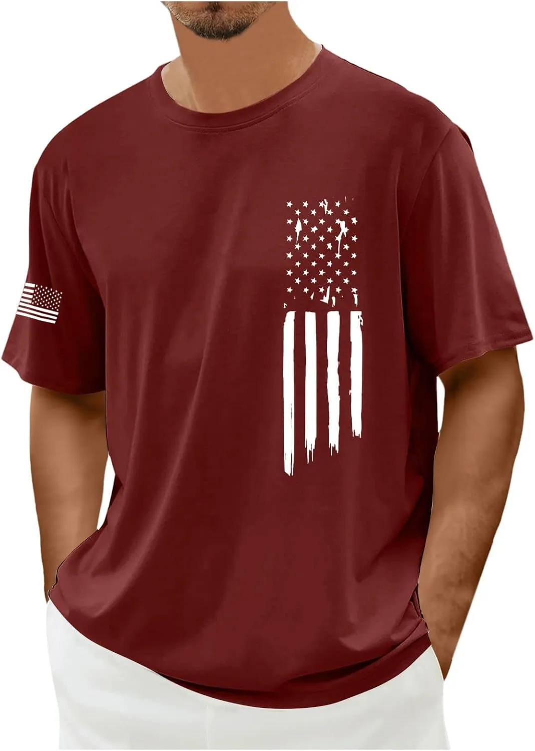 Mens T Shorts Men's Everyday Soft Crewneck T-Shirt Tee Long Shirts Athletic Large for Men Shirt Knit Tri-Blend